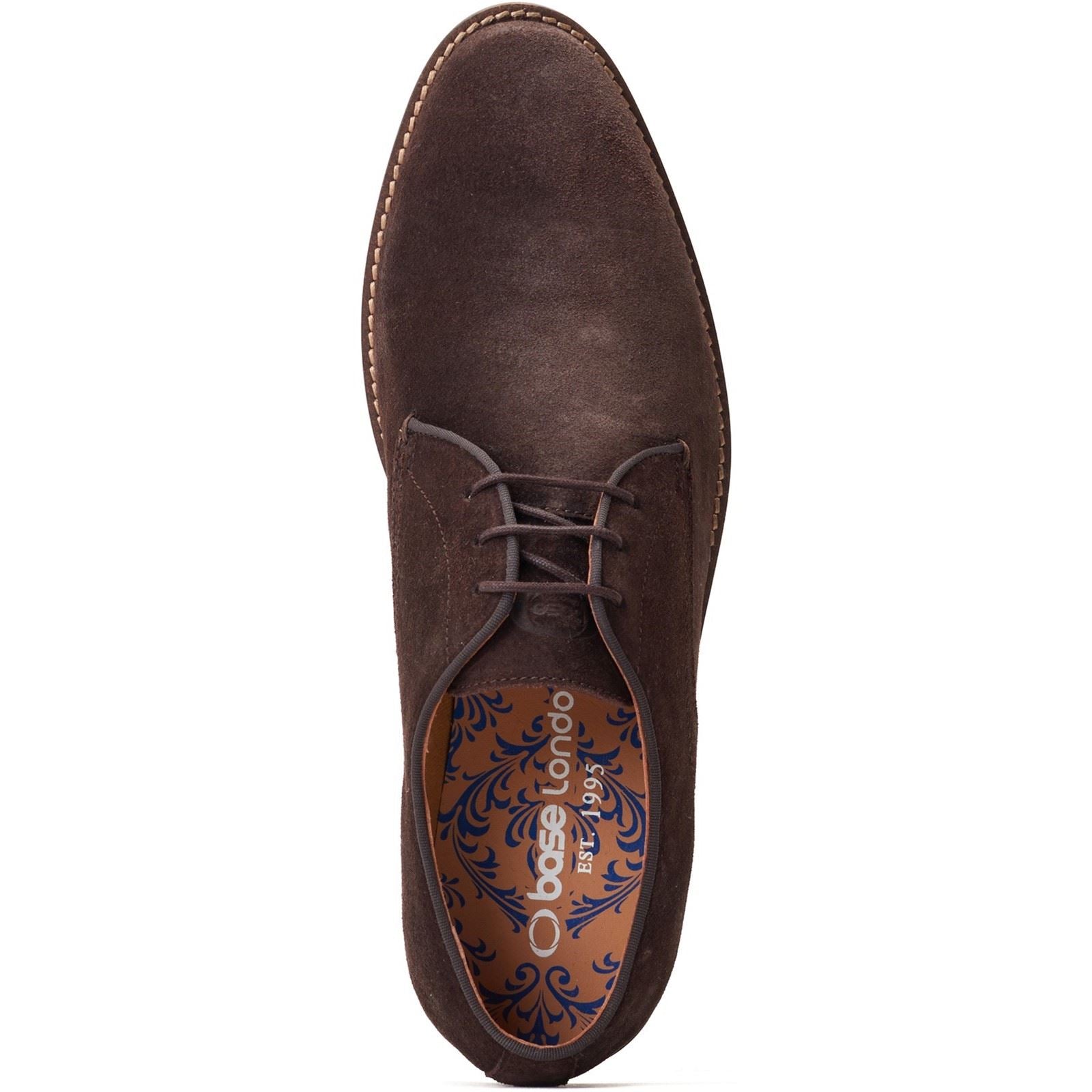 Base London Bronte Chaussures Oxford Marron Foncé Pour Hommes En Cuir