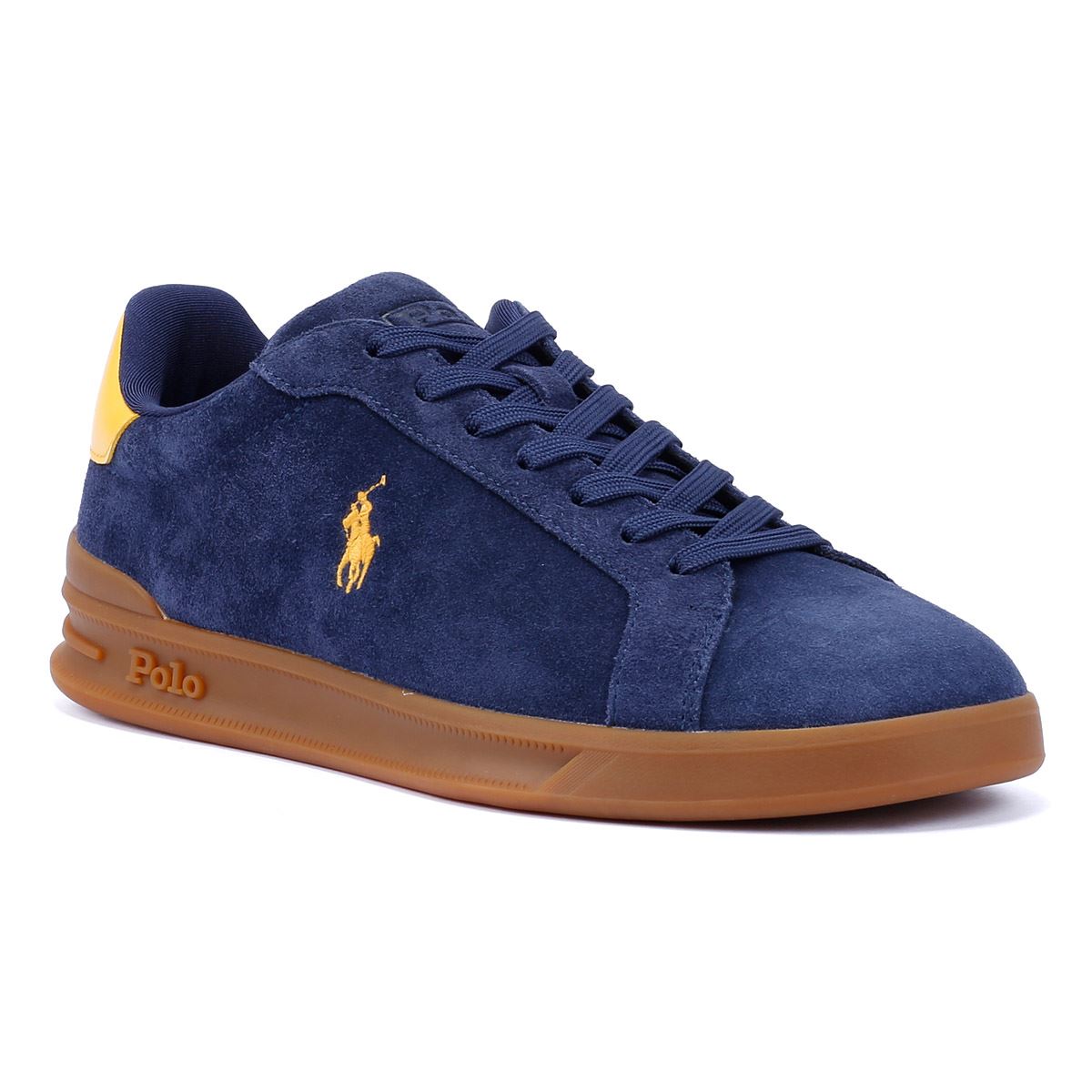 Ralph Lauren Heritage Court II Baskets Bleu En Daim Pour Hommes