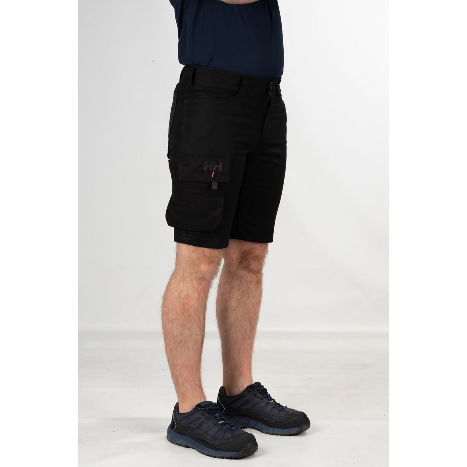 Helly Hansen Workwear Oxford Service Shorts En Coton Pour Hommes Noirs Jusqu'aux Genoux
