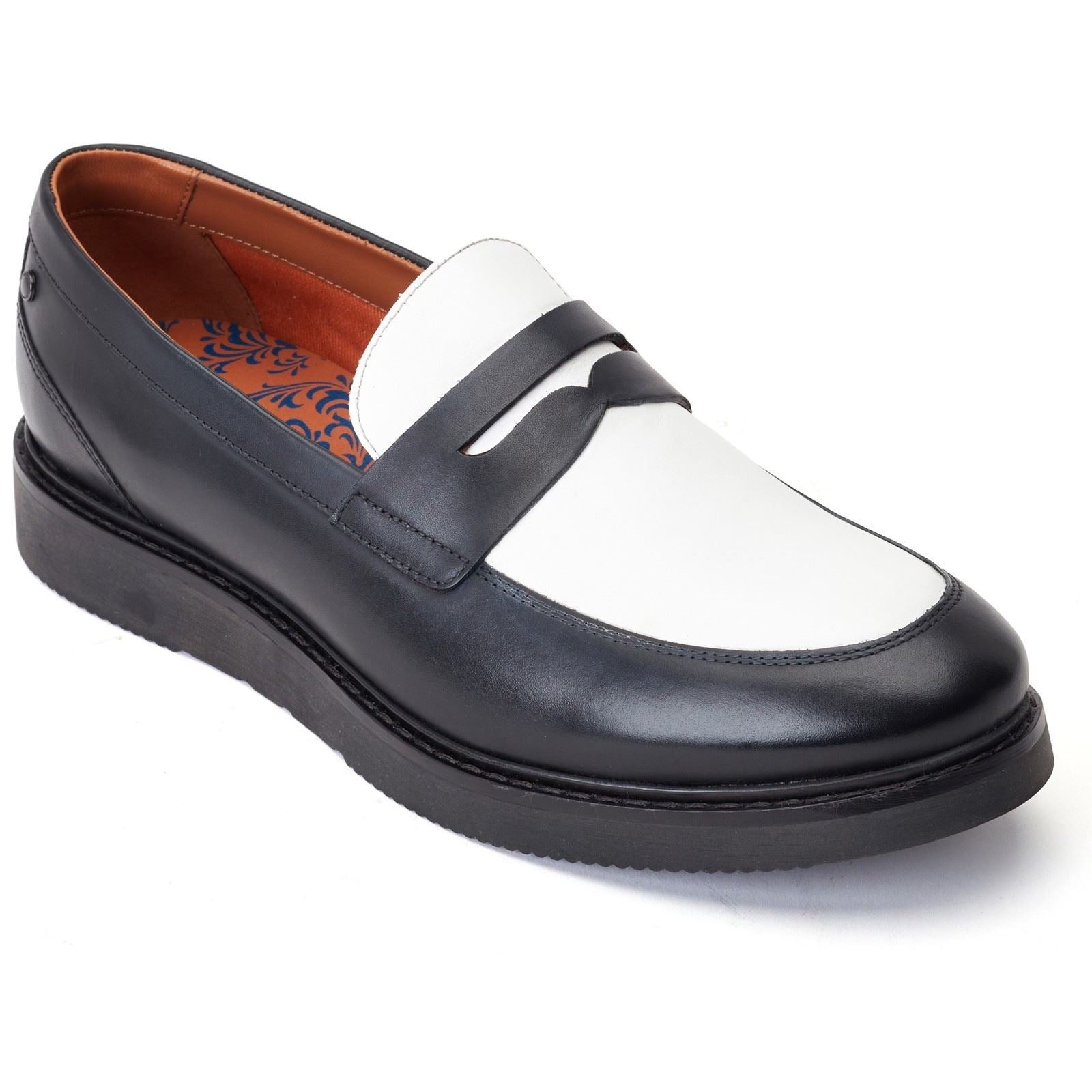 Base London Sid Chaussures Basses Pour Hommes En Cuir Noir/Blanc