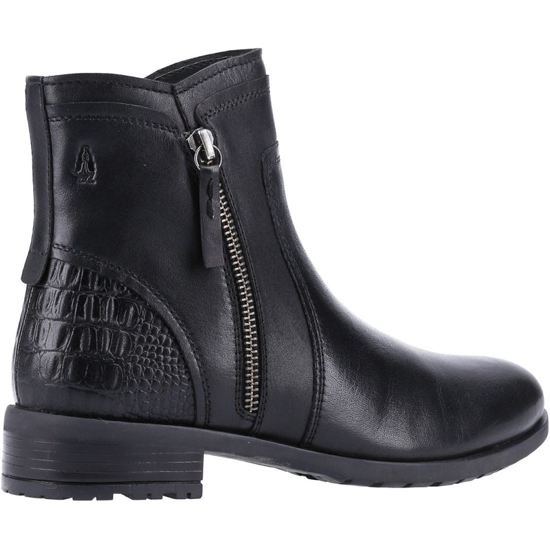 Hush Puppies Scarlett Bottes Noires En Cuir Pour Femmes