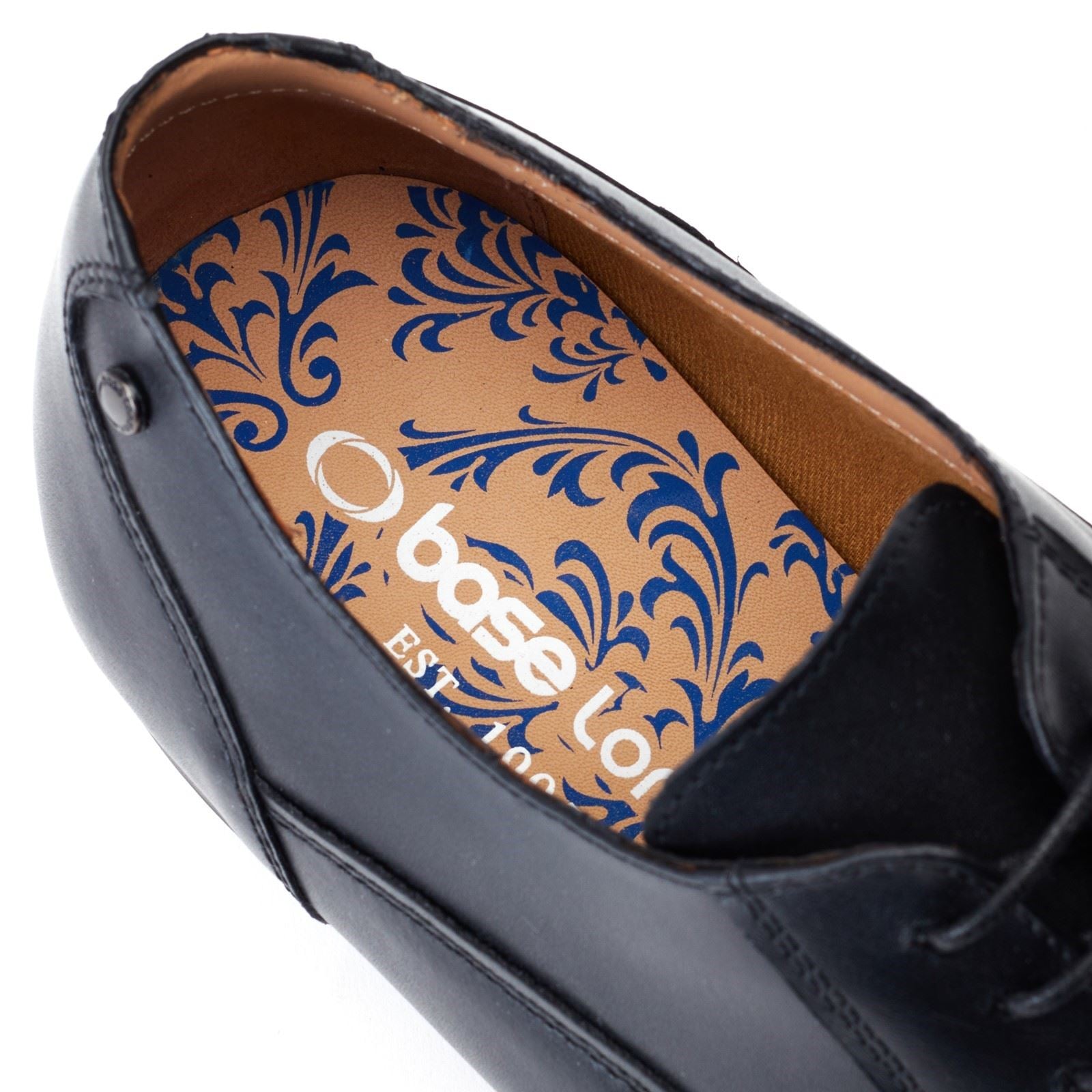 Base London Angelo Chaussures Oxford Noires En Cuir Pour Hommes