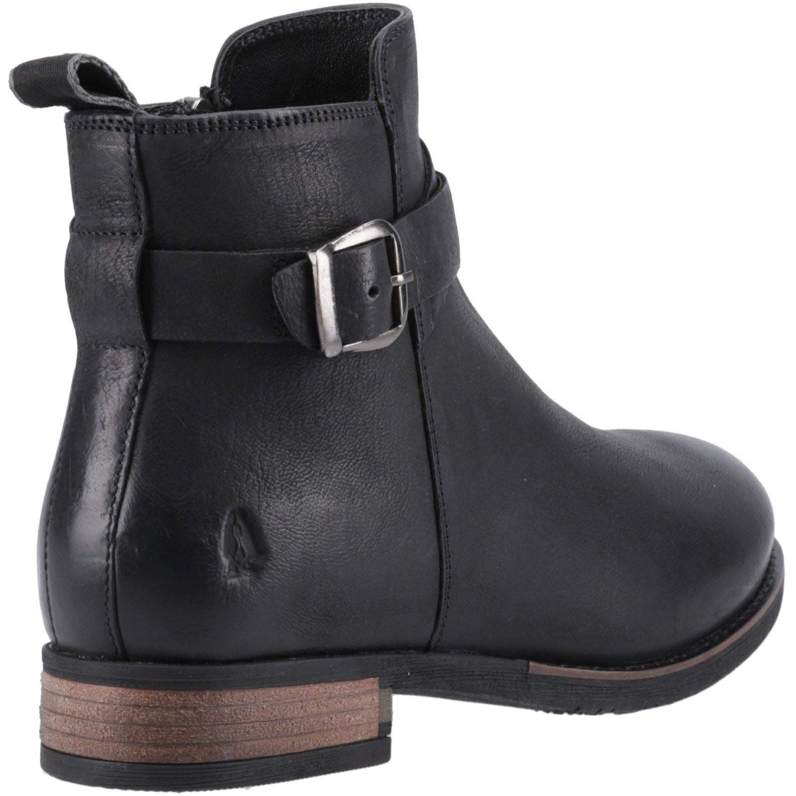 Hush Puppies Elise Bottes Noires En Cuir Pour Femmes