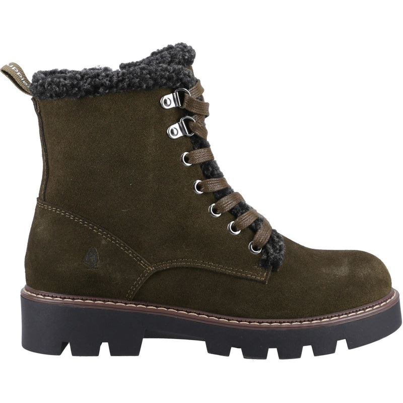 Hush Puppies Aurelia Bottes Khaki Pour Femmes En Suède