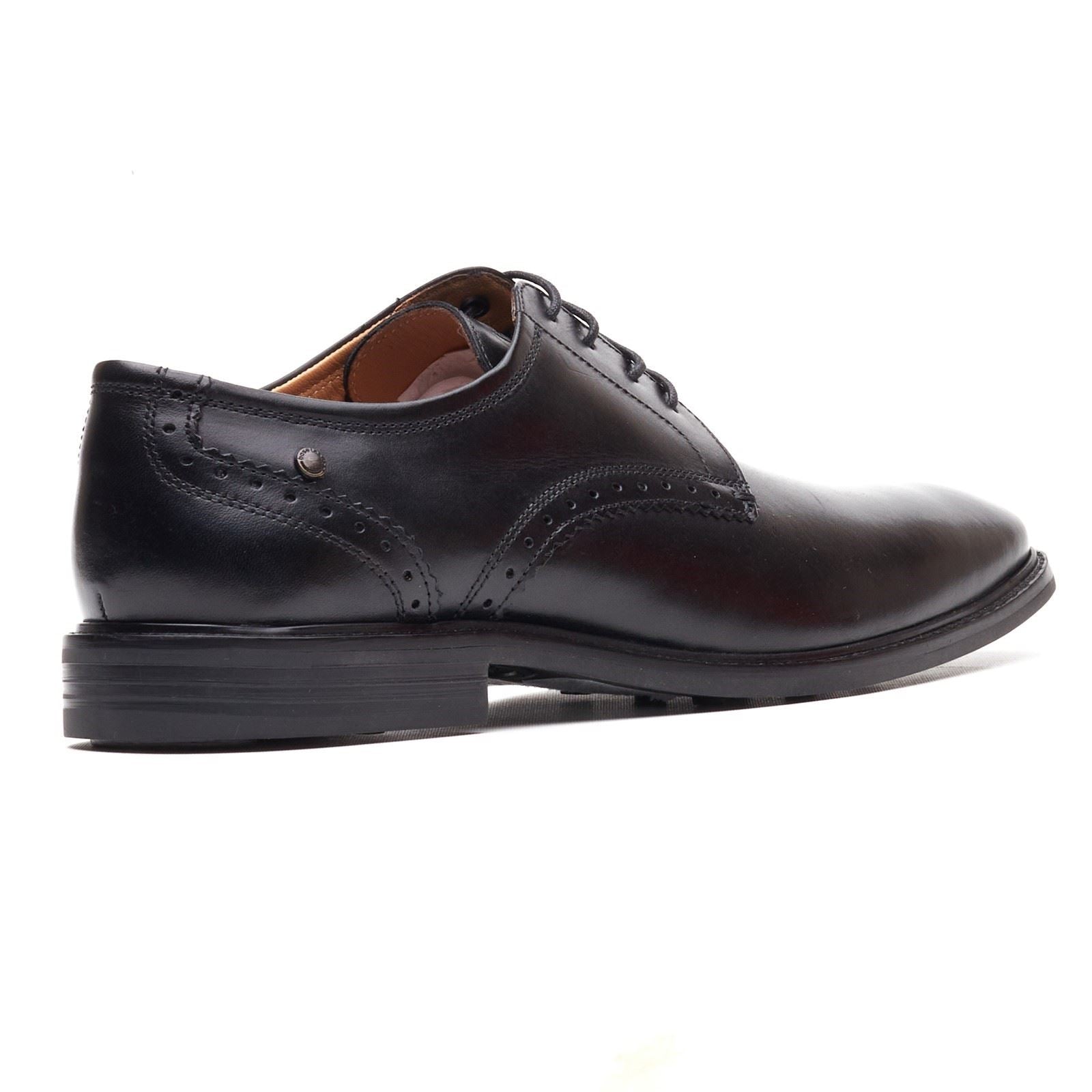 Base London Eton Lace Up Chaussures Noires En Cuir Pour Homme À Lacets