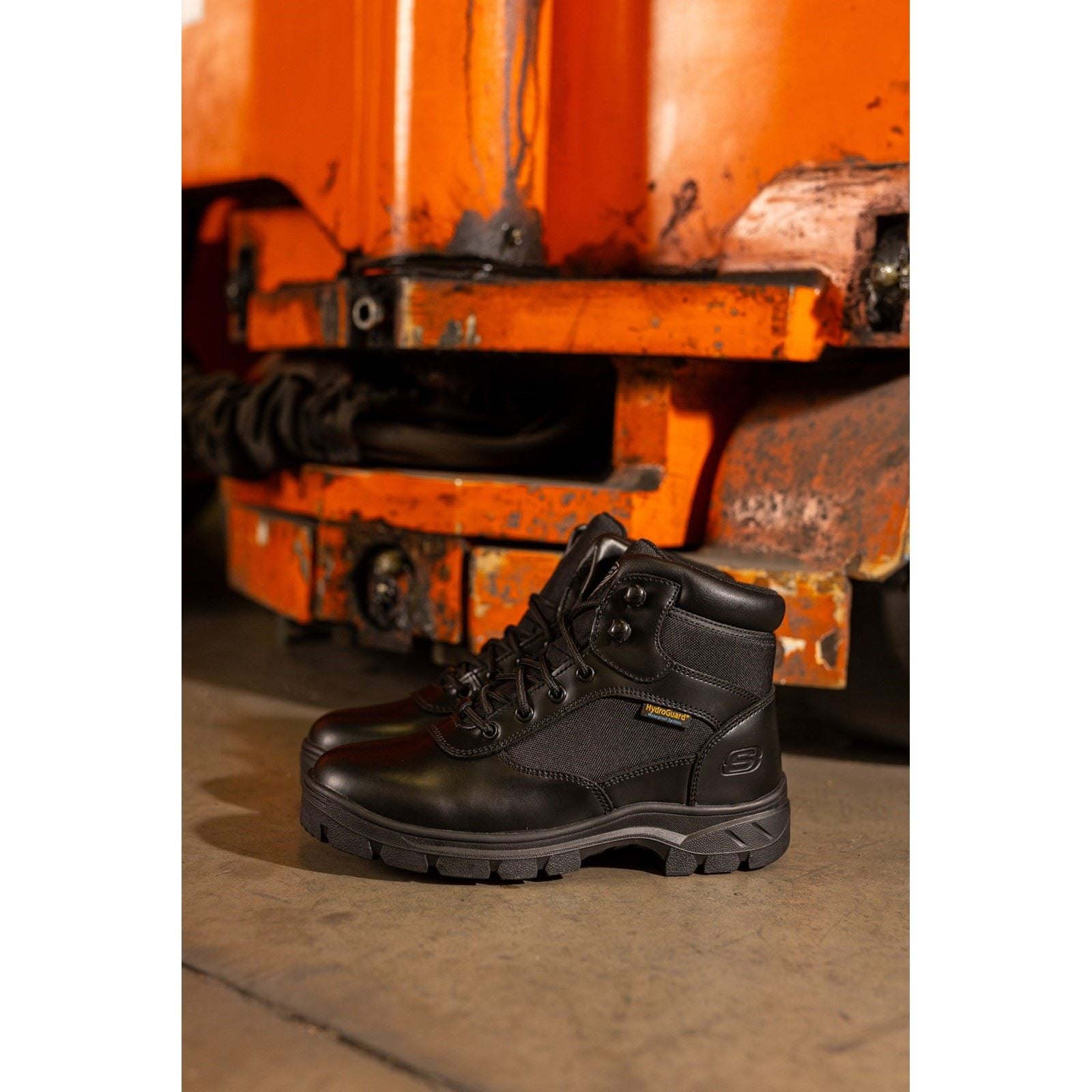 Skechers Workwear Wascana Benen WP Tactical Bottes De Sécurité En Cuir Pour Hommes Noires