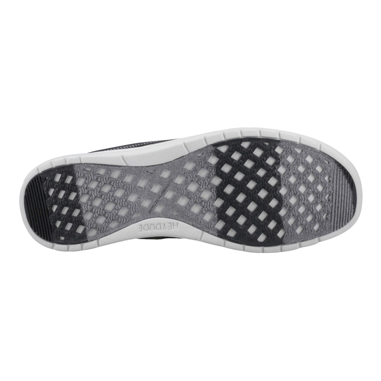 HEYDUDE Welsh Grip Classic Mesh Chaussures Bateau Pour Homme En Mélange De Coton Noir/Gris Tempête