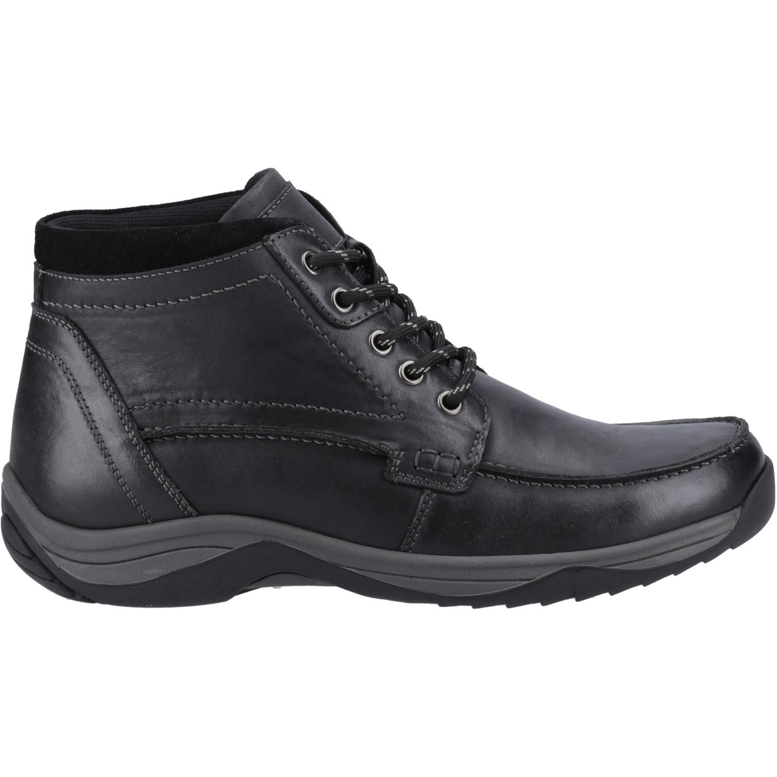 Hush Puppies Daryl Bottes Noires Pour Hommes En Cuir À La Cheville