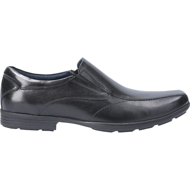 Pod Dundee Chaussures Noires Pour Garçons En Cuir.