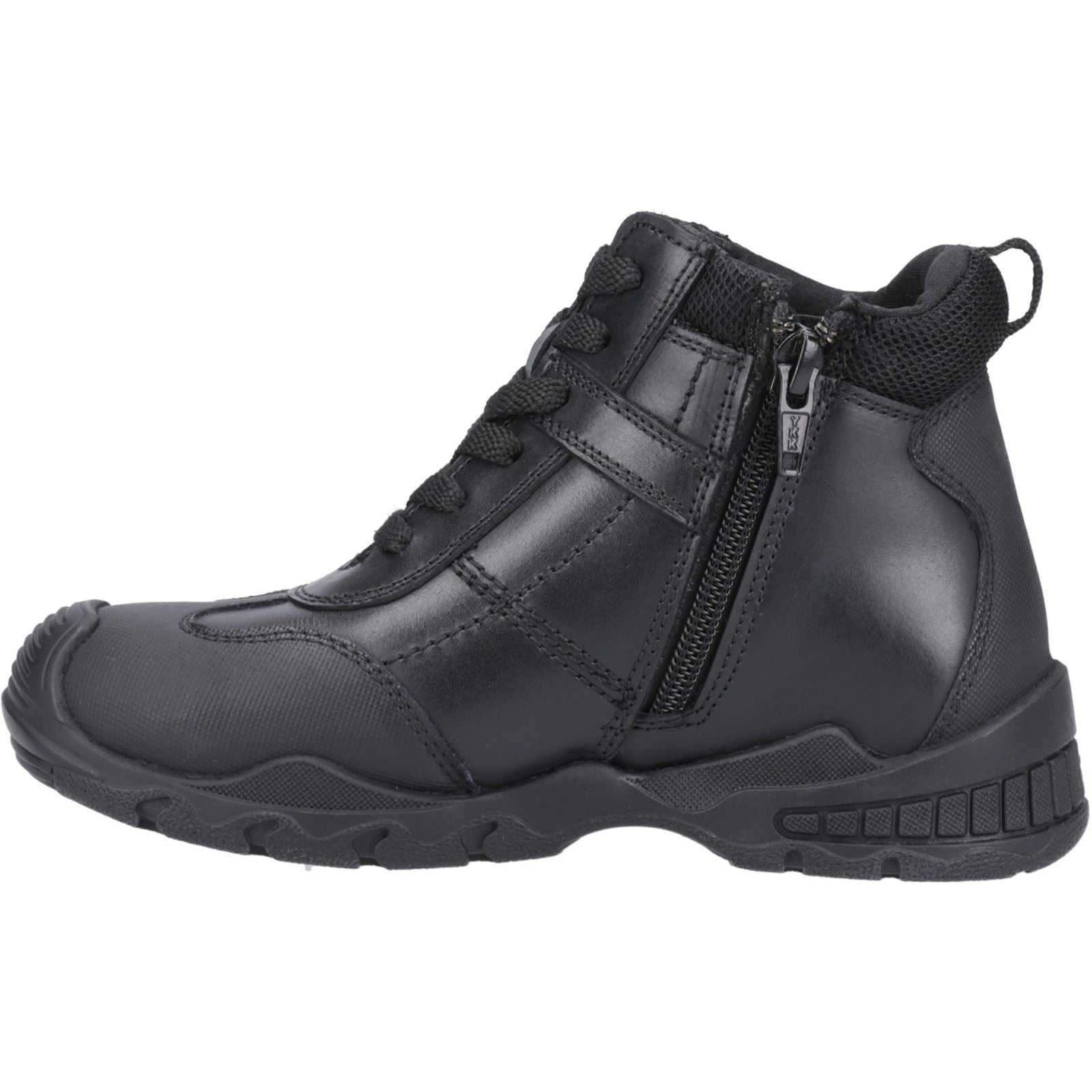 Hush Puppies Titus SNR Bottes Noires En Cuir Pour Garçons