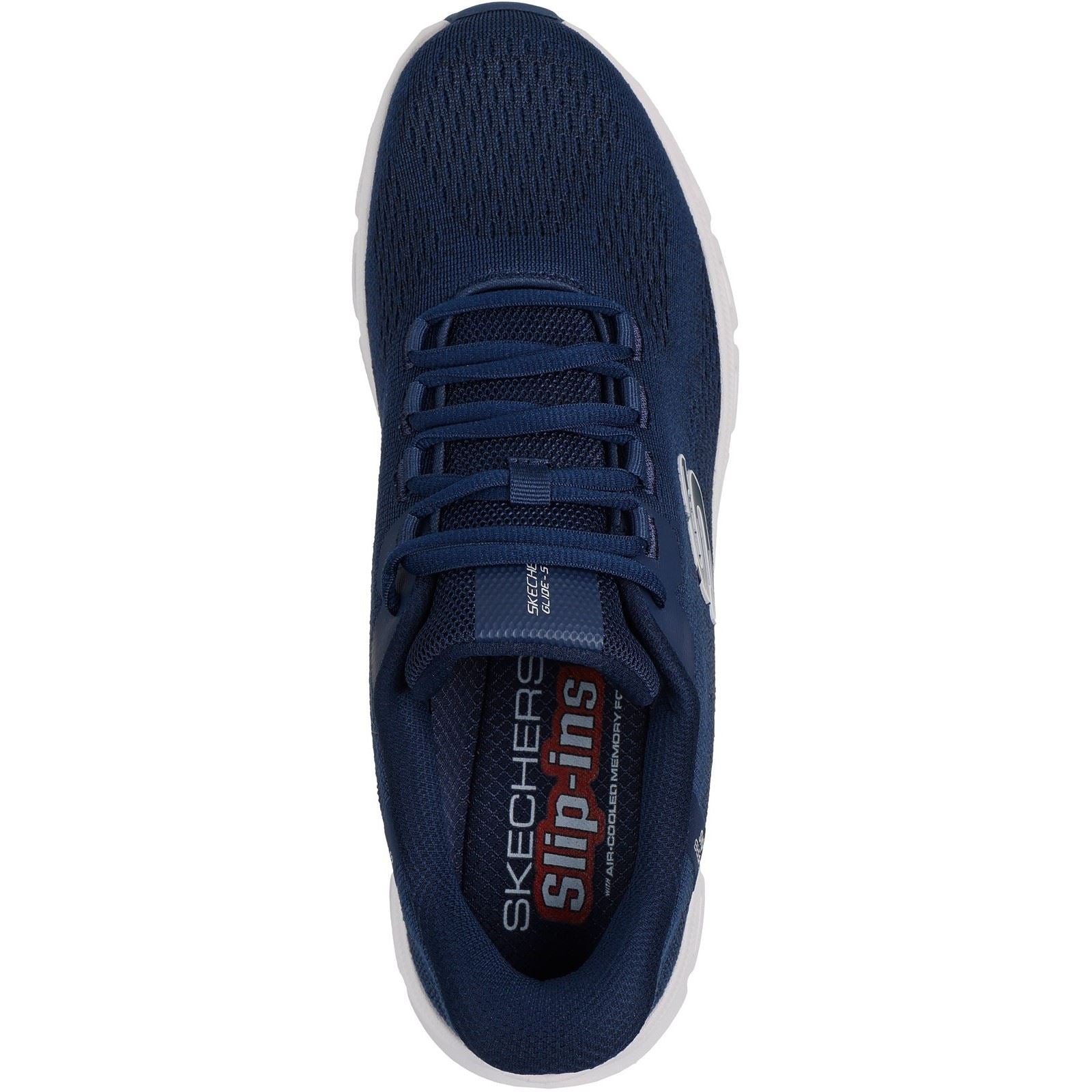 Skechers Glide-Step Pro Elron Chaussures De Sport Pour Hommes En Toile Bleu Marine