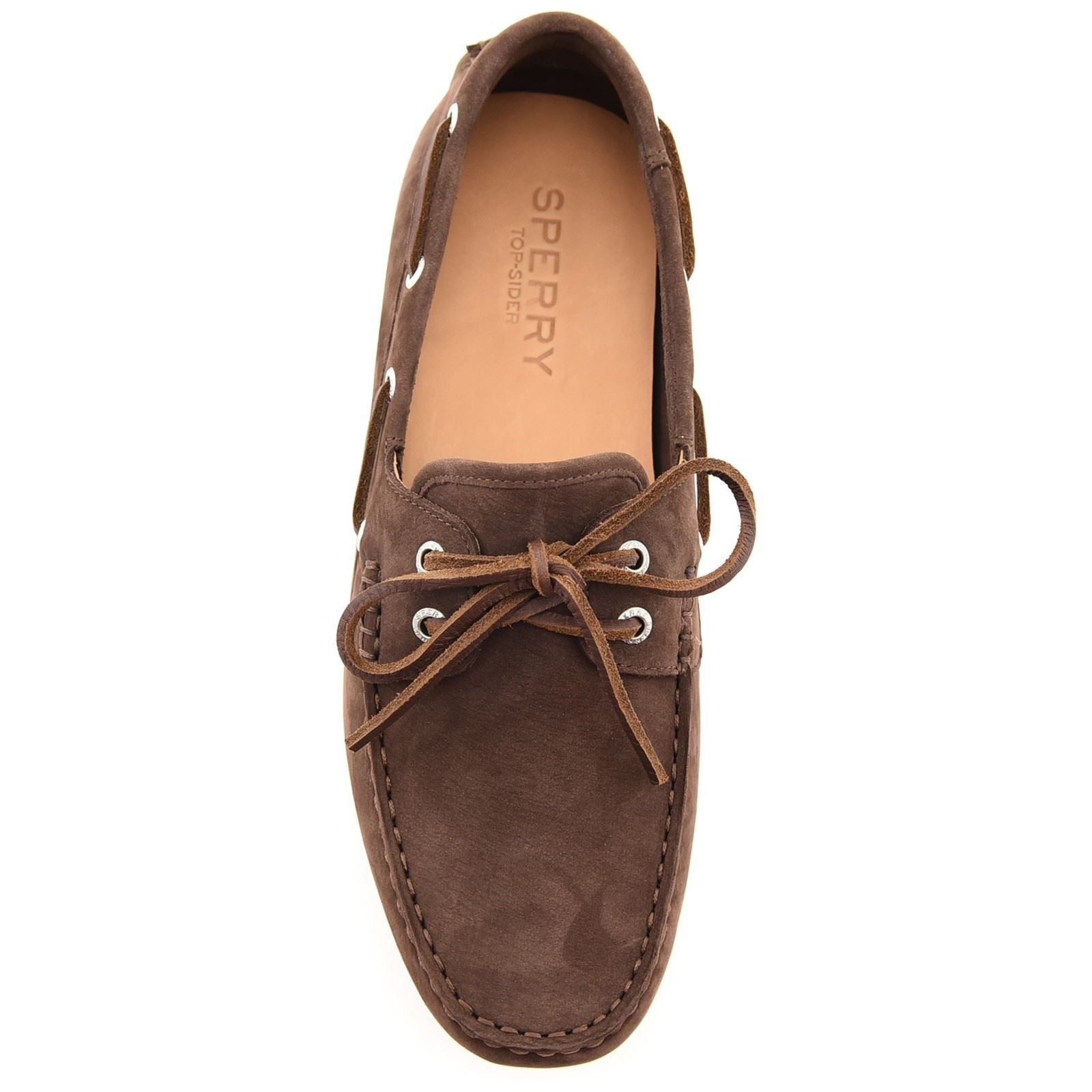 Sperry Orland 2-Eye Driver Chaussures De Bateau En Cuir Marron Pour Homme