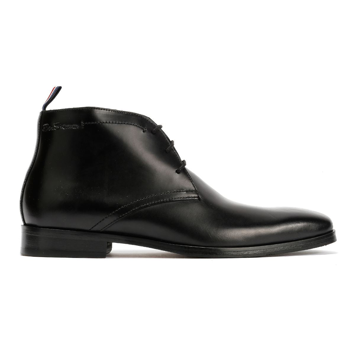 Ben Sherman London Bottes Noires En Cuir Pour Hommes