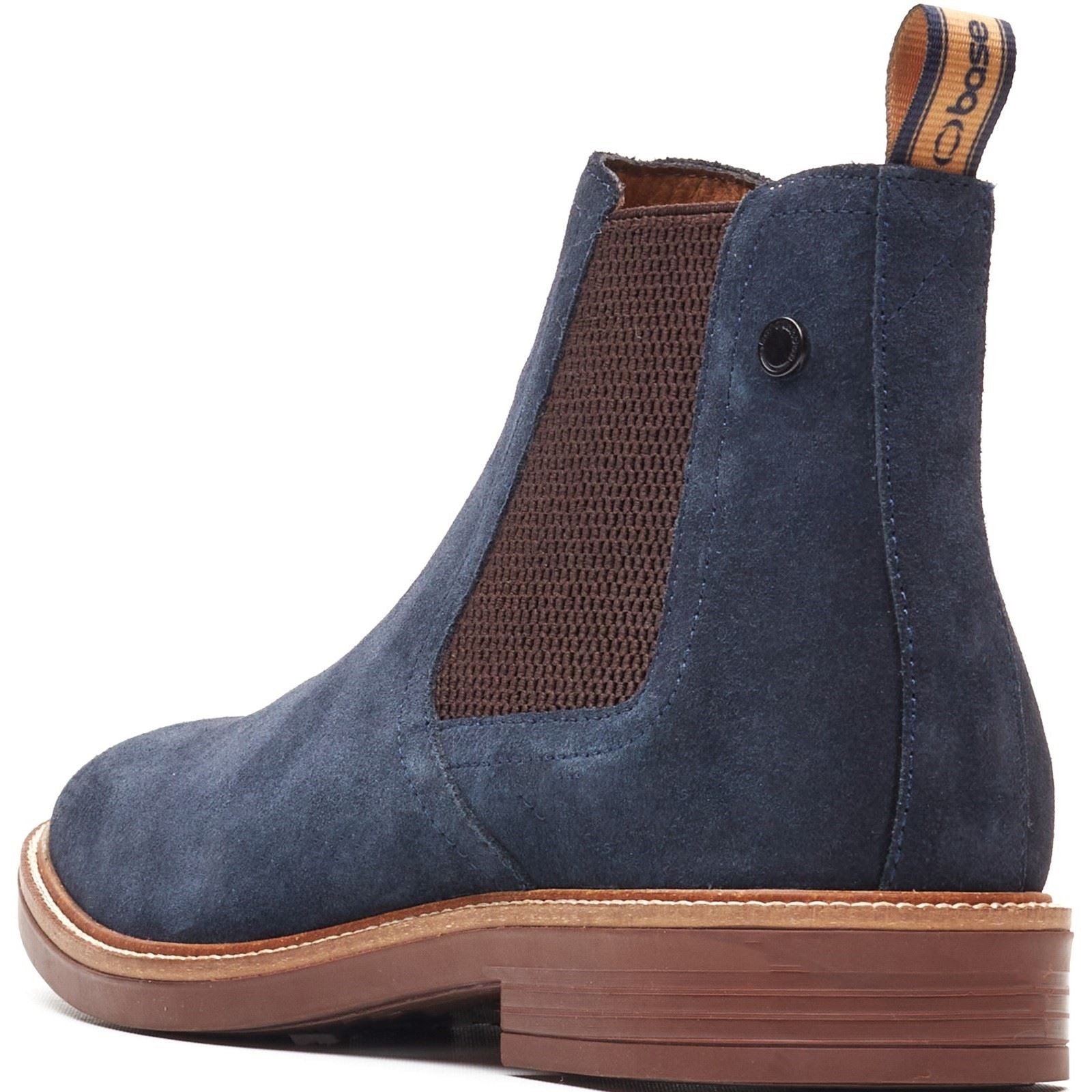 Base London Sussex Chelsea Boot Bottes En Cuir Pour Hommes Bleu Marine