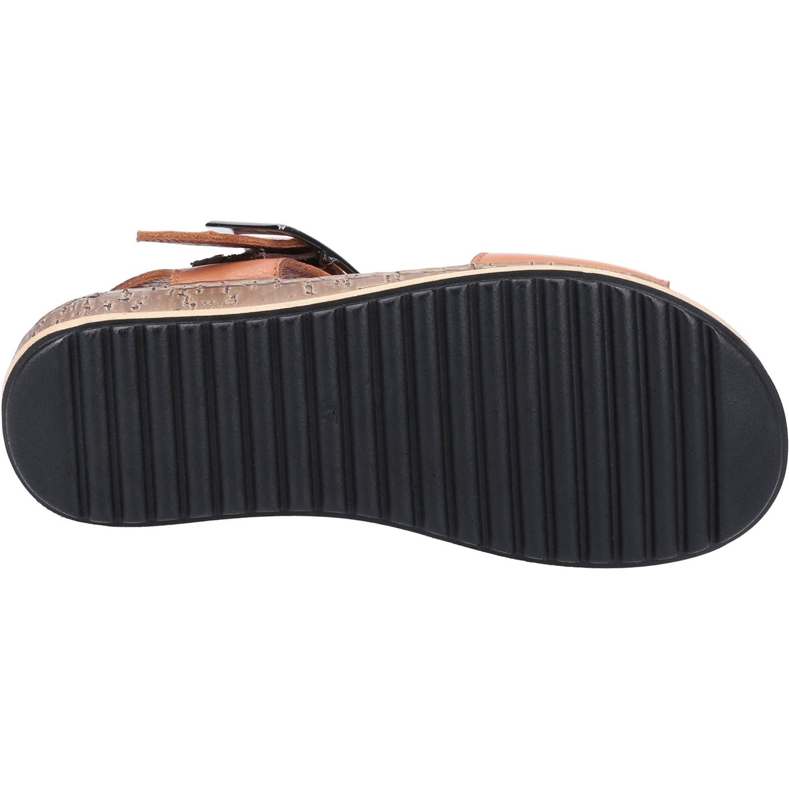 Hush Puppies Ellie Wide Sandales En Cuir Pour Femme Couleur Tan