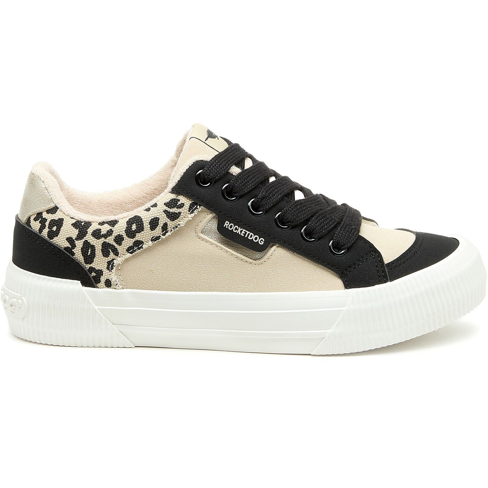 Rocket Dog Cheery Blocked Baskets Femmes En Coton Noir/Naturel