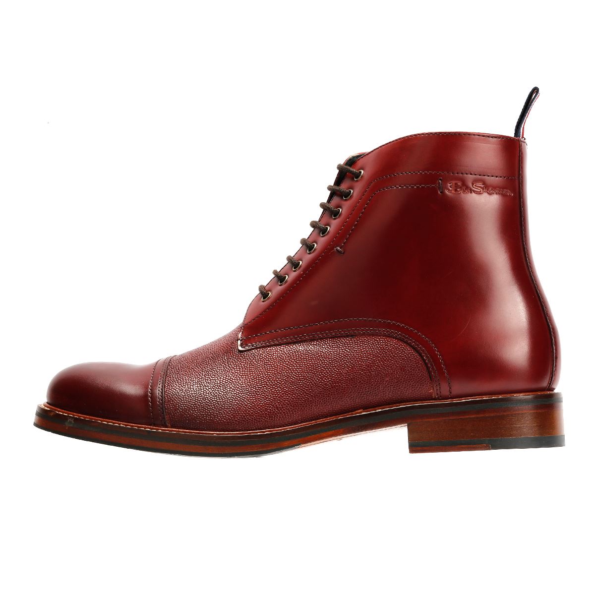 Ben Sherman Harrington Bottines En Cuir Rouges Pour Homme