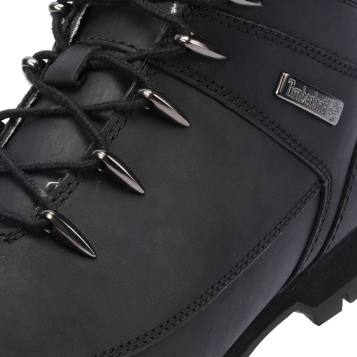 Timberland Euro Sprint Mid Lace Premium Bottes Noires En Cuir Pour Hommes