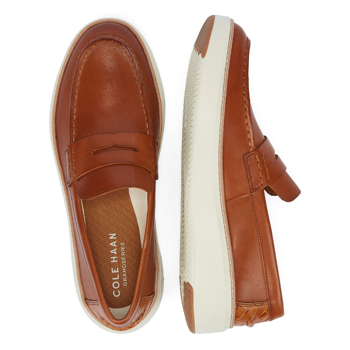 Cole Haan Mocassins En Cuir Pour Hommes Couleur Brune
