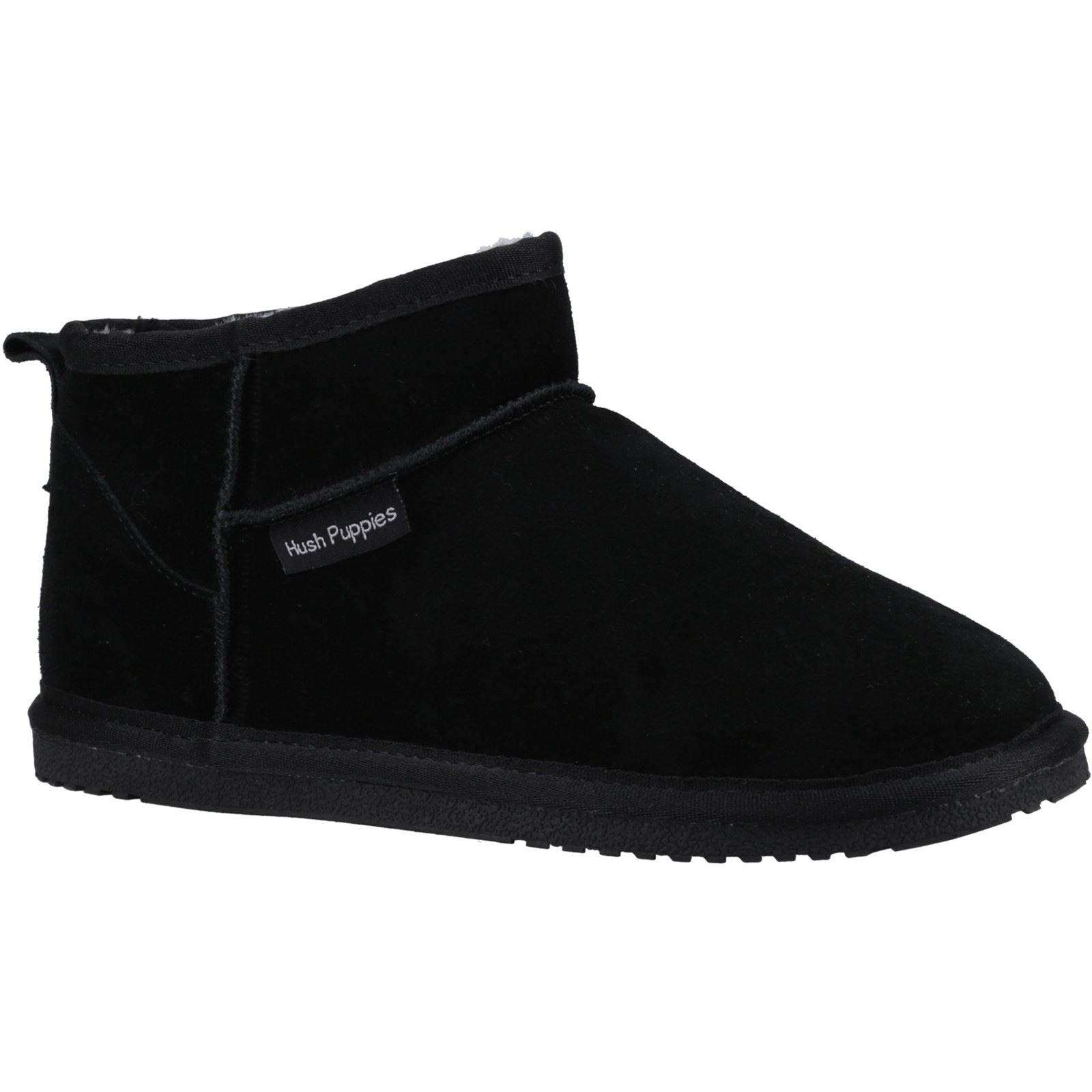 Hush Puppies Ashanti Chaussons Noirs En Suède Pour Femmes