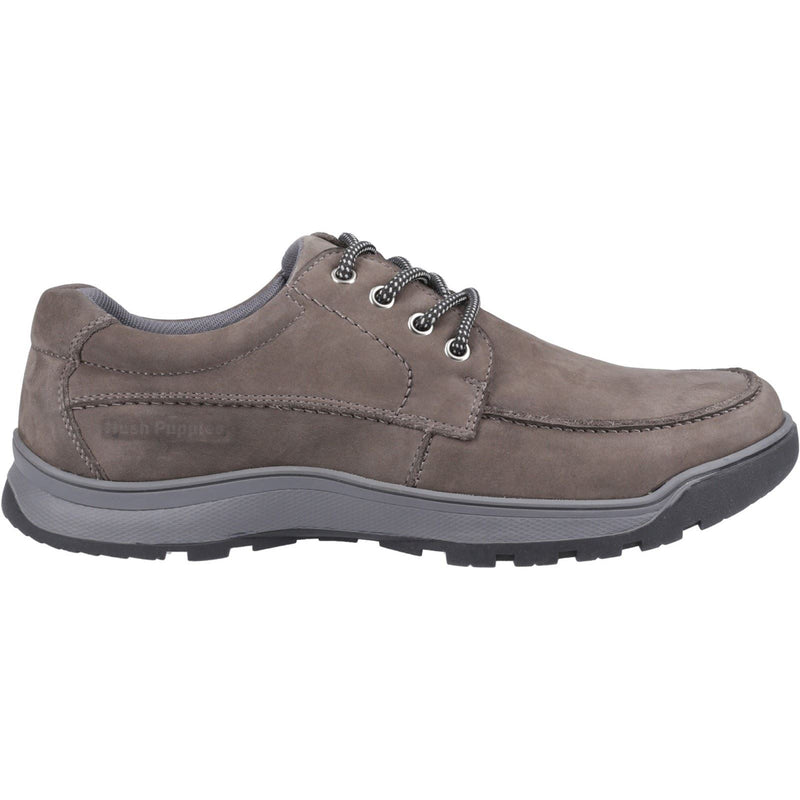 Hush Puppies Tucker Lace Chaussures À Lacets En Nubuck Gris Pour Hommes En Cuir