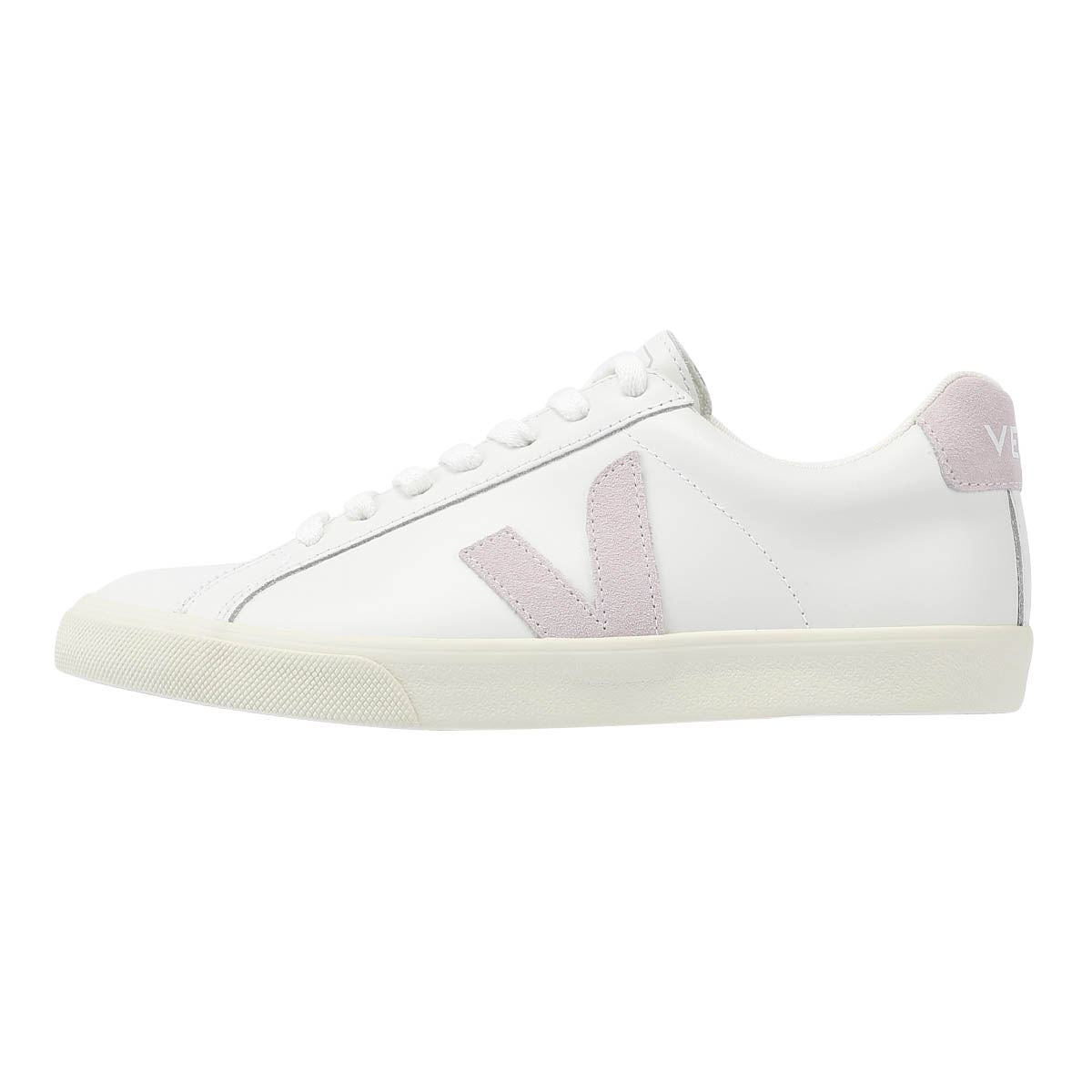 Veja Esplar Baskets Femme En Cuir Blanc/Parme