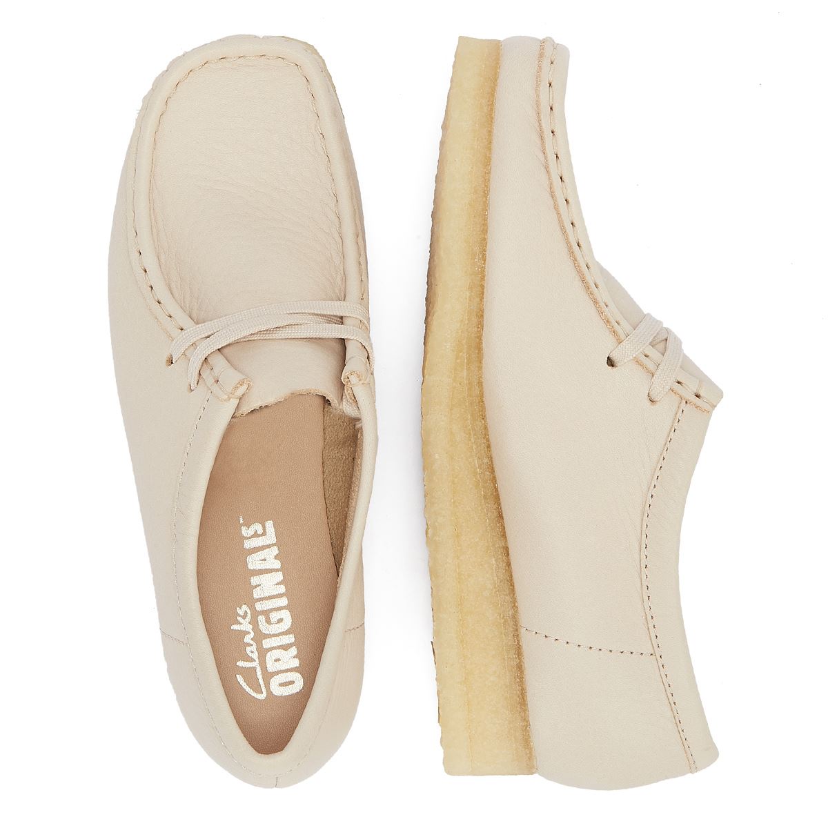 Clarks Originals Wallabee  Chaussures En Cuir Beige Pour Femmes
