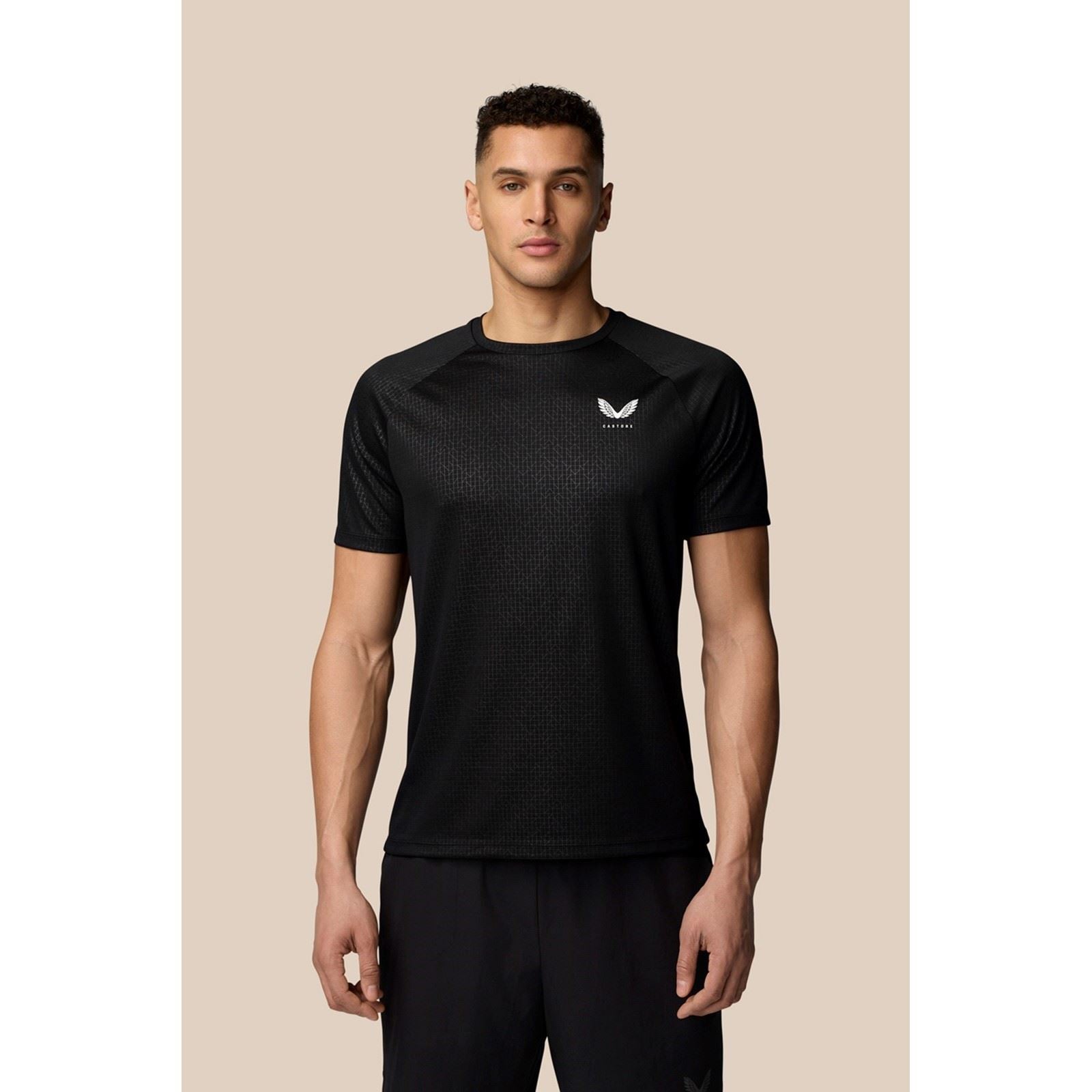 Castore Adapt T-Shirt De Sport Actifs Pour Hommes En Polyester Noir
