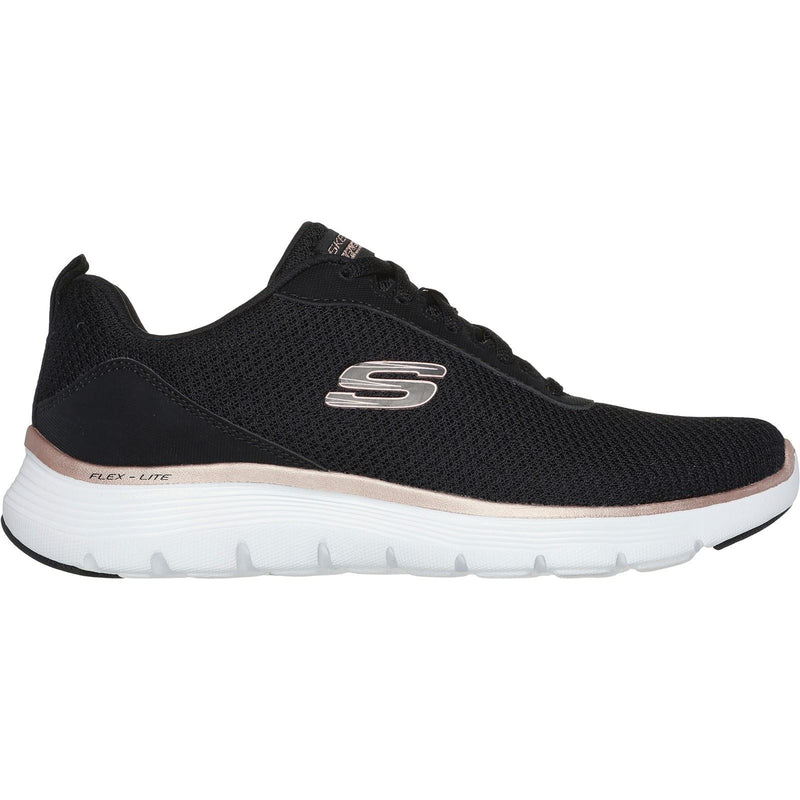 Skechers Flex Appeal 5.0 Uptake Sneakers Pour Femmes En Textile Noir/Or Rose