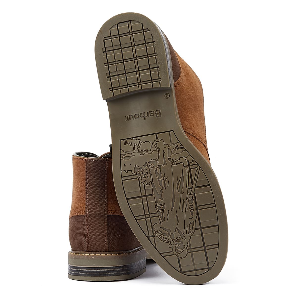 Barbour Bottes Beige En Daim Pour Homme À Lacets
