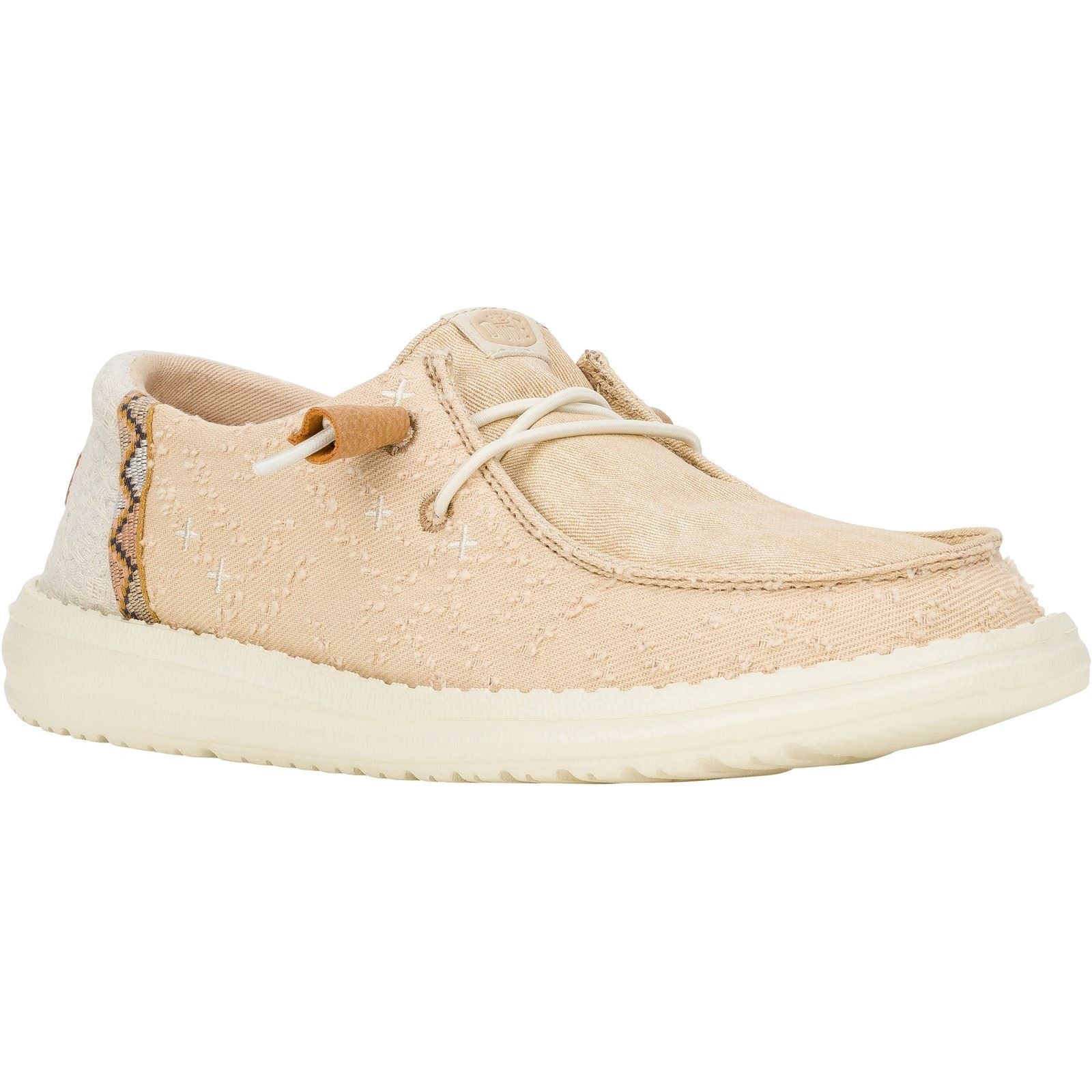 HEYDUDE Wendy Crafted Boho Mocassins Beiges En Coton Pour Femmes