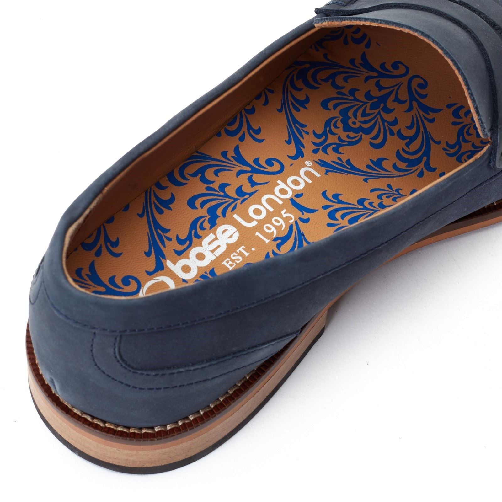 Base London Garfield Chaussures Bateau En Cuir Pour Homme, Bleu Marine