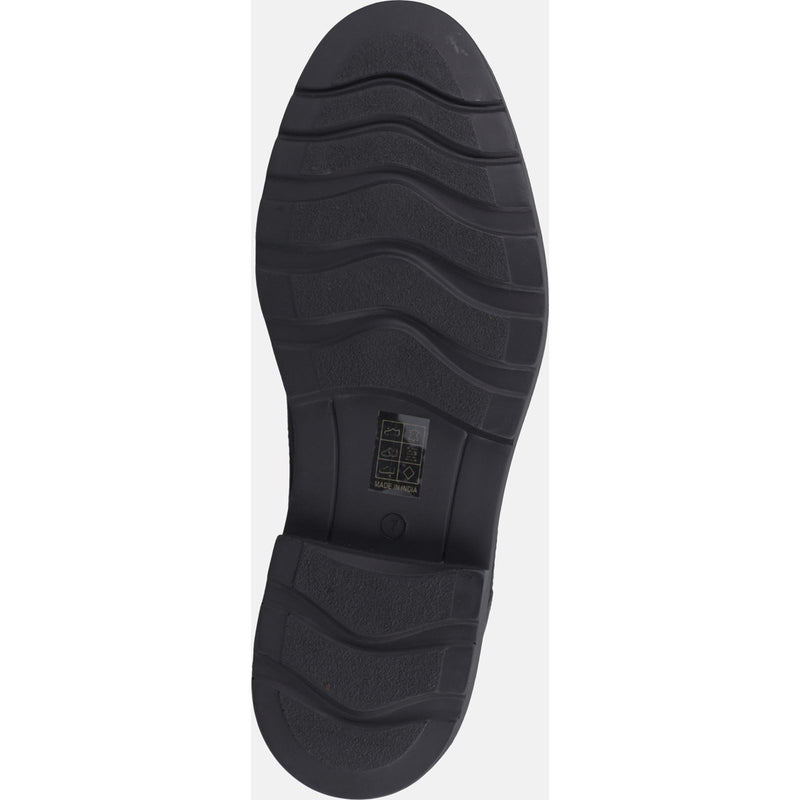 Hush Puppies Pearce Chaussures En Cuir Noir À Lacets Pour Hommes