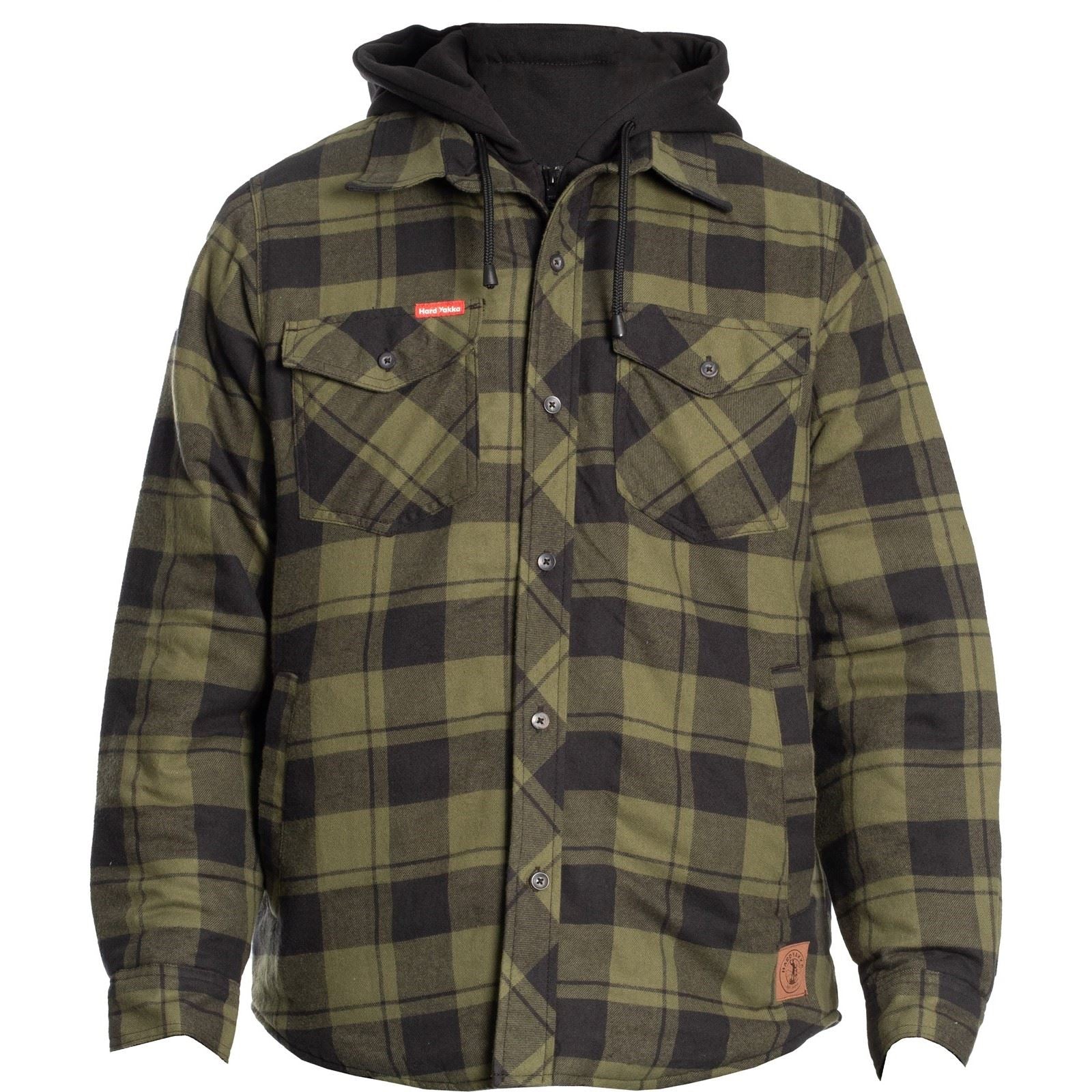 Hard Yakka Quilted Flannel Shacket Veste Chemise Verte Pour Homme