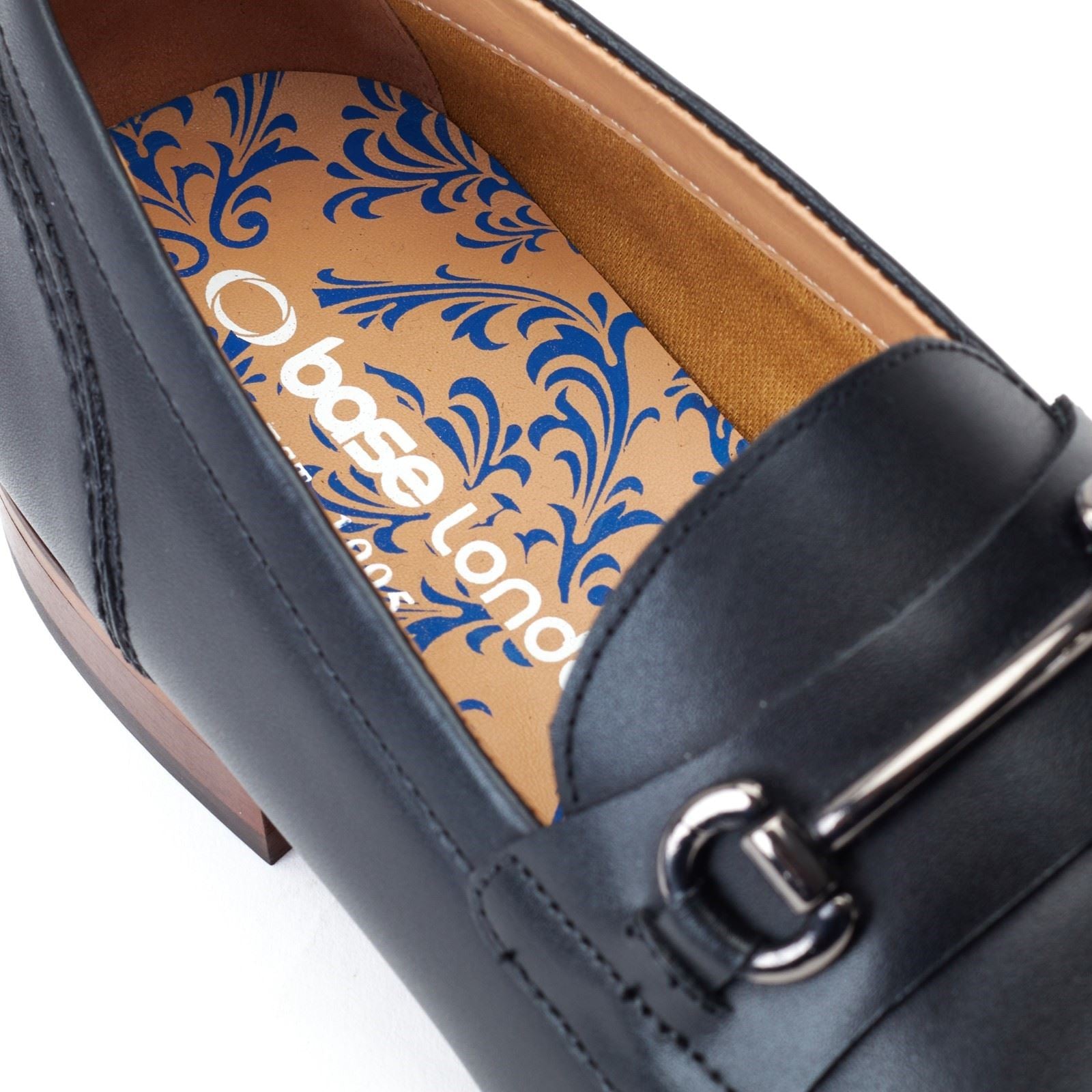 Base London Russo Mocassins Noirs En Cuir Pour Hommes