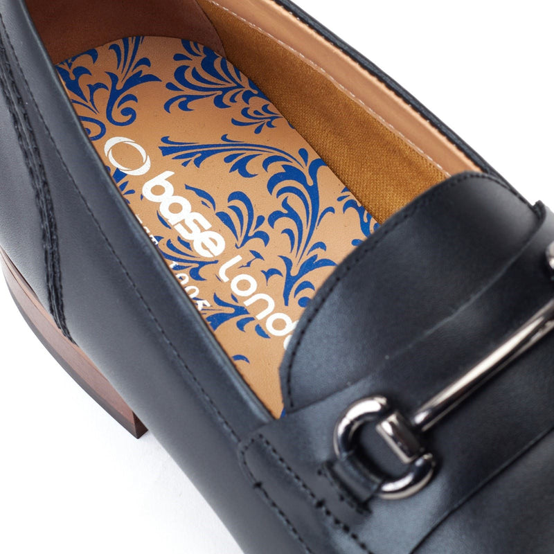 Base London Russo Mocassins Noirs En Cuir Pour Hommes