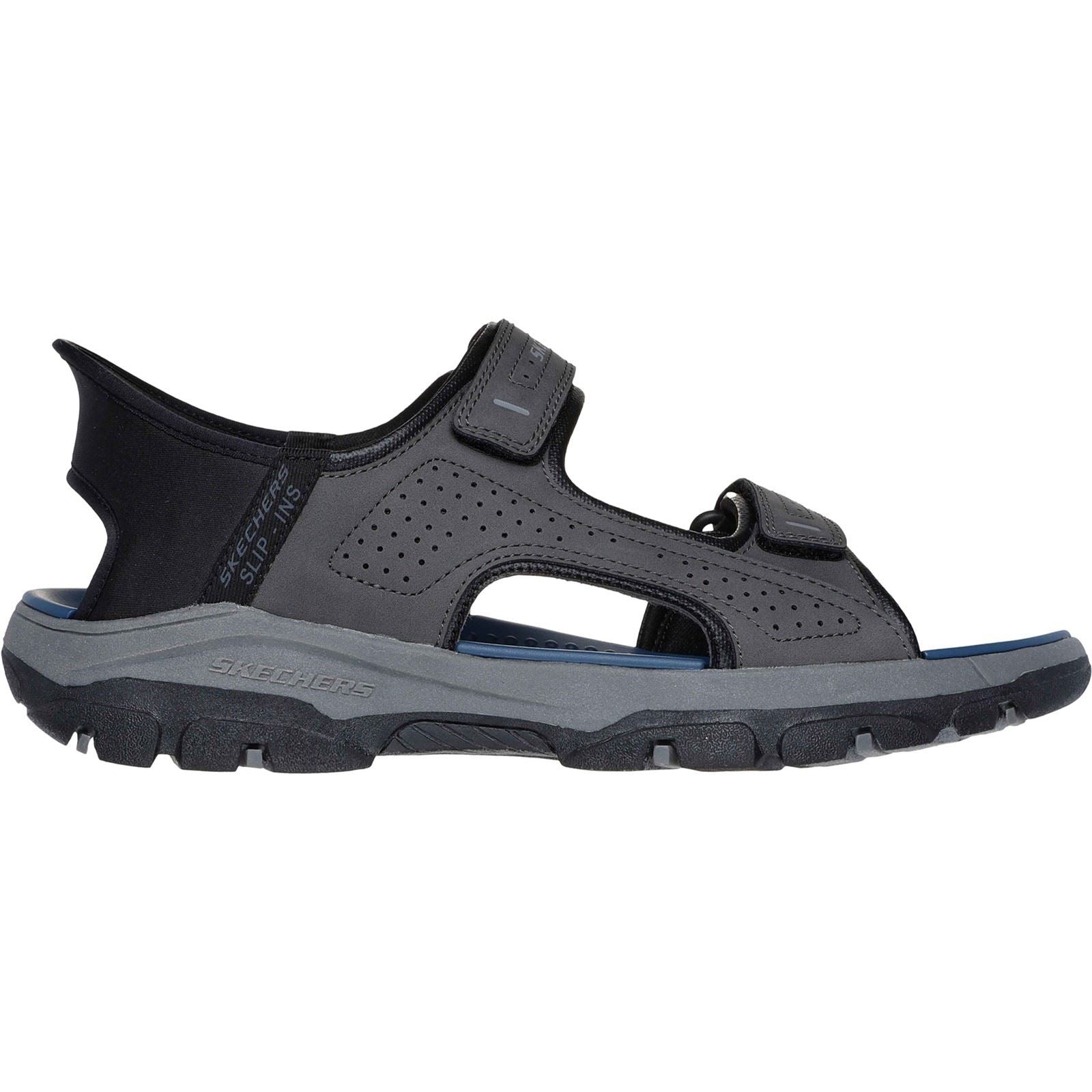 Skechers Tresmen - Reece Sandales En Charbon Pour Hommes En Polyuréthane