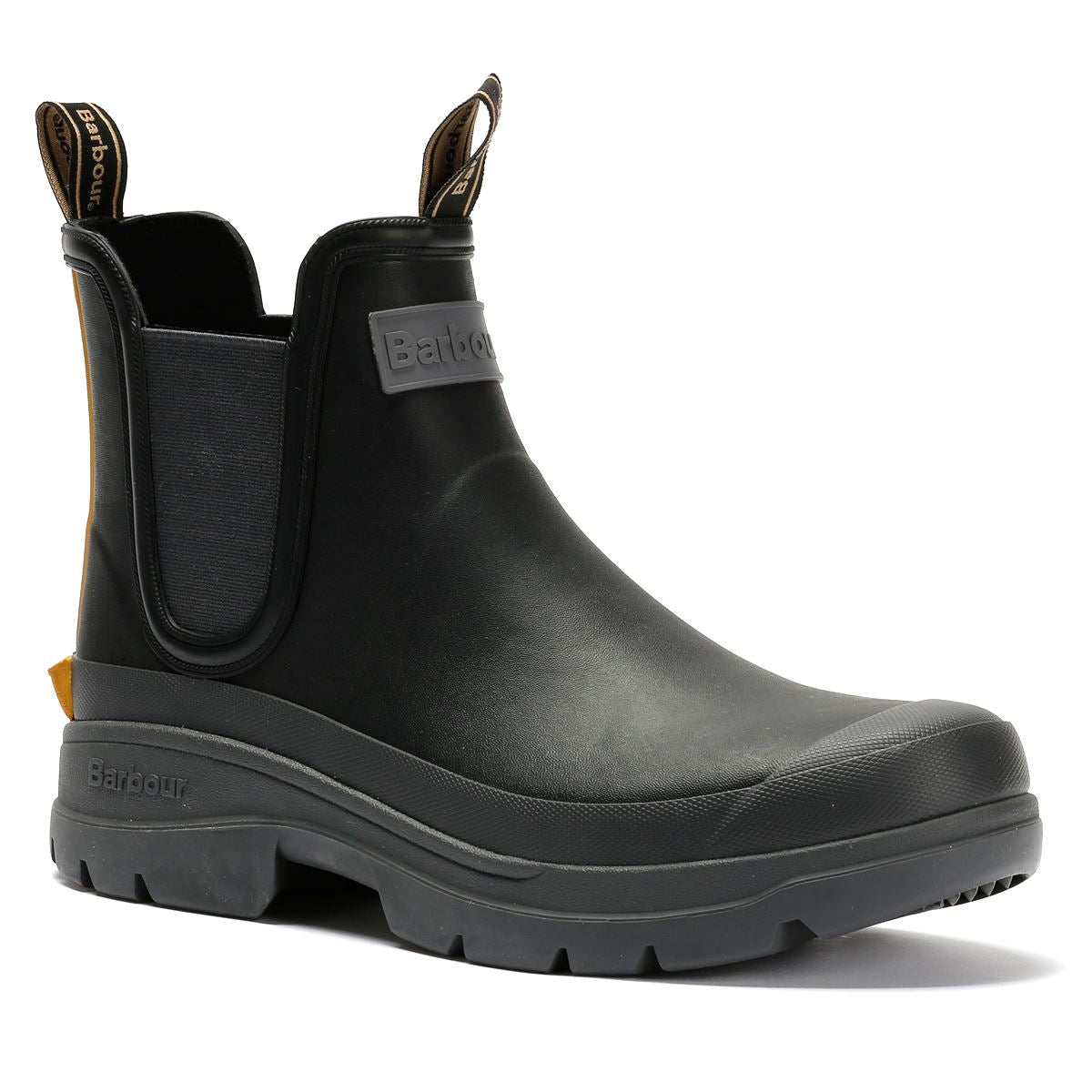 Barbour Nimbus Chelsea Welly Bottes De Pluie Noires En Caoutchouc Pour Hommes