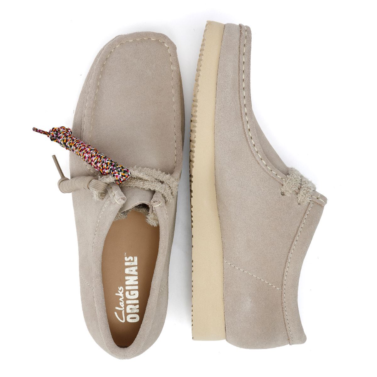 Clarks Originals Wallabee Day Chaussures Grises Pour Hommes En Daim À Lacets