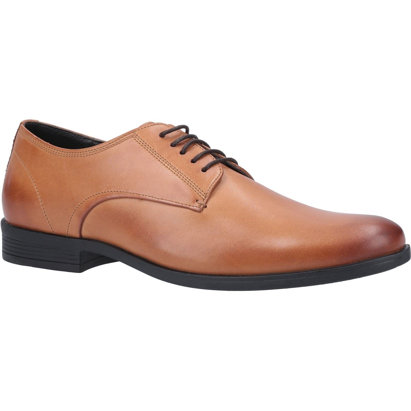 Hush Puppies Oscar Clean Toe Chaussures En Cuir Pour Homme À Lacets De Couleur Beige.