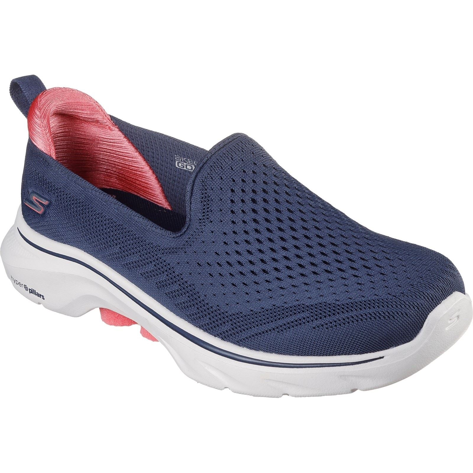 Skechers GO WALK 7 Vina Chaussures De Sport Pour Femmes En Textile Bleu Marine/Corail