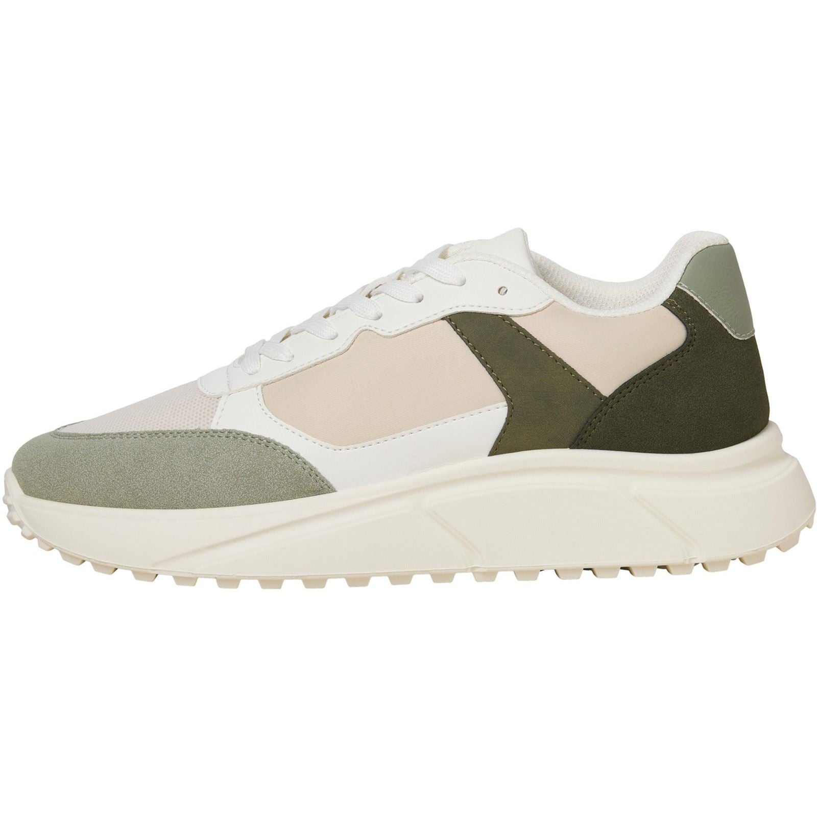 Jack & Jones Aspire Runner Baskets En Séagrass Blanc / Vert Bronze Pour Hommes En Polyuréthane