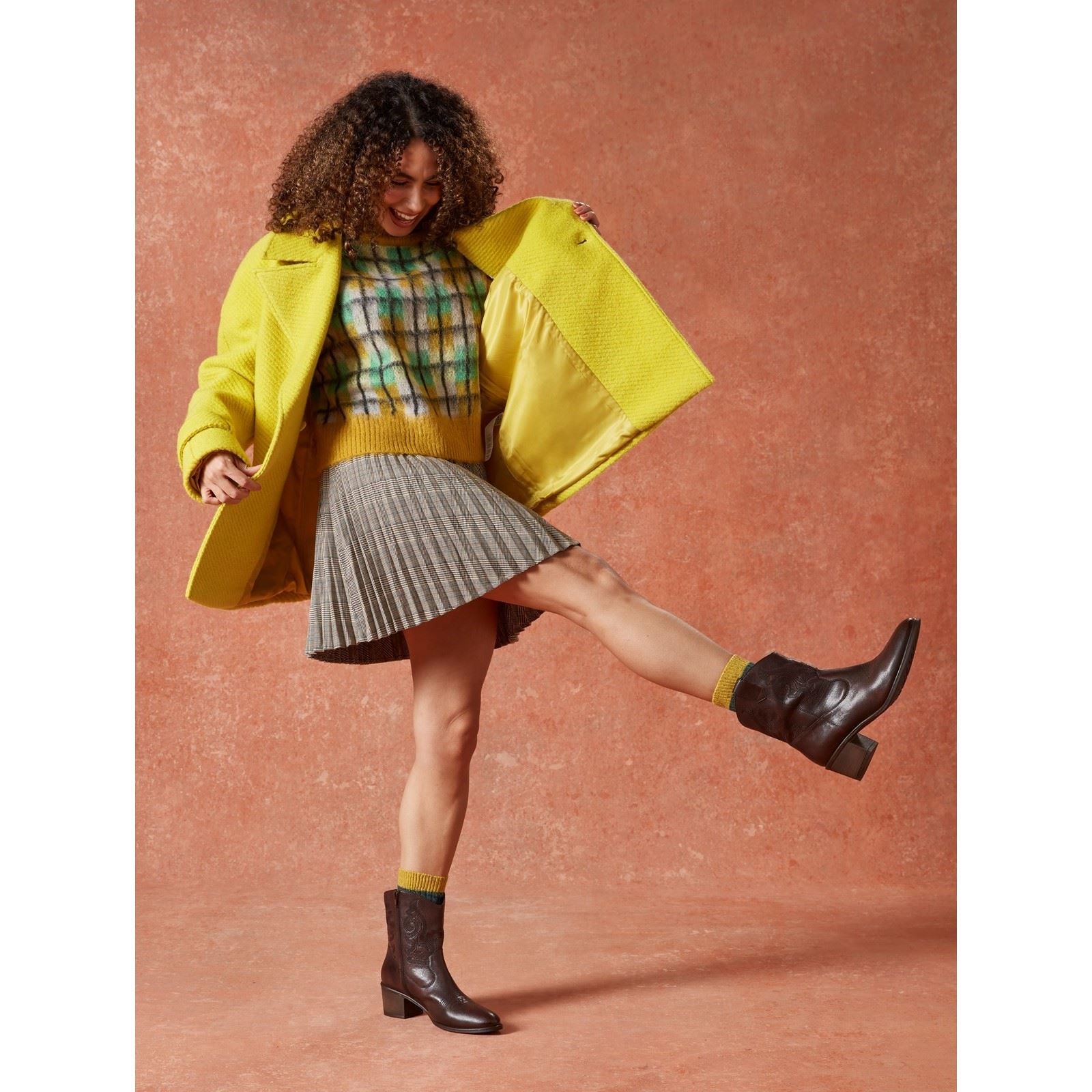 Hush Puppies Wynn Bottes À Talons En Cuir Pour Femmes Couleur Chocolat