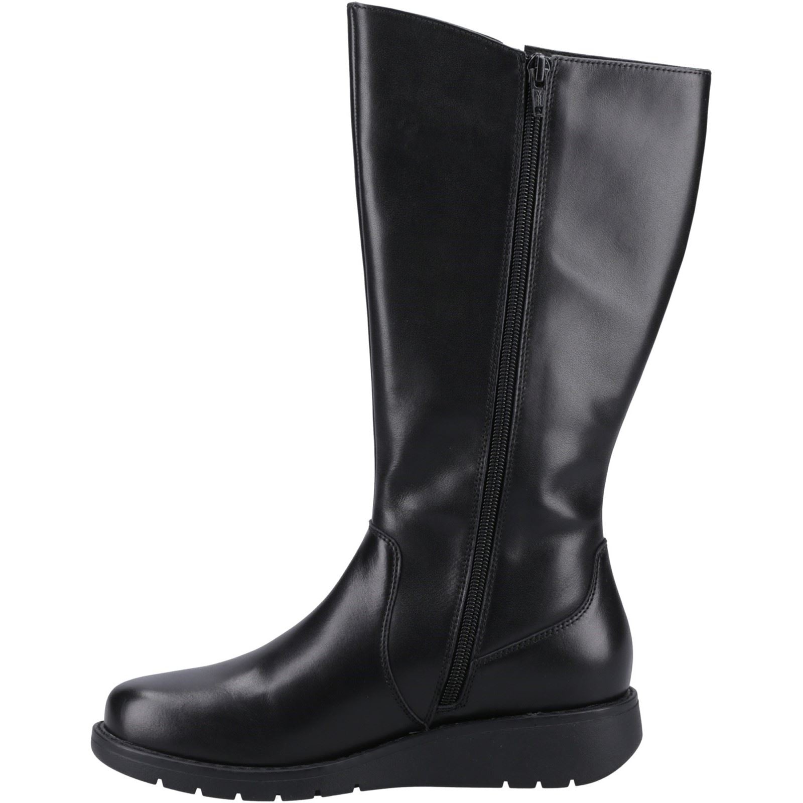 Hush Puppies Luna Bottes En Cuir Noires Pour Femmes