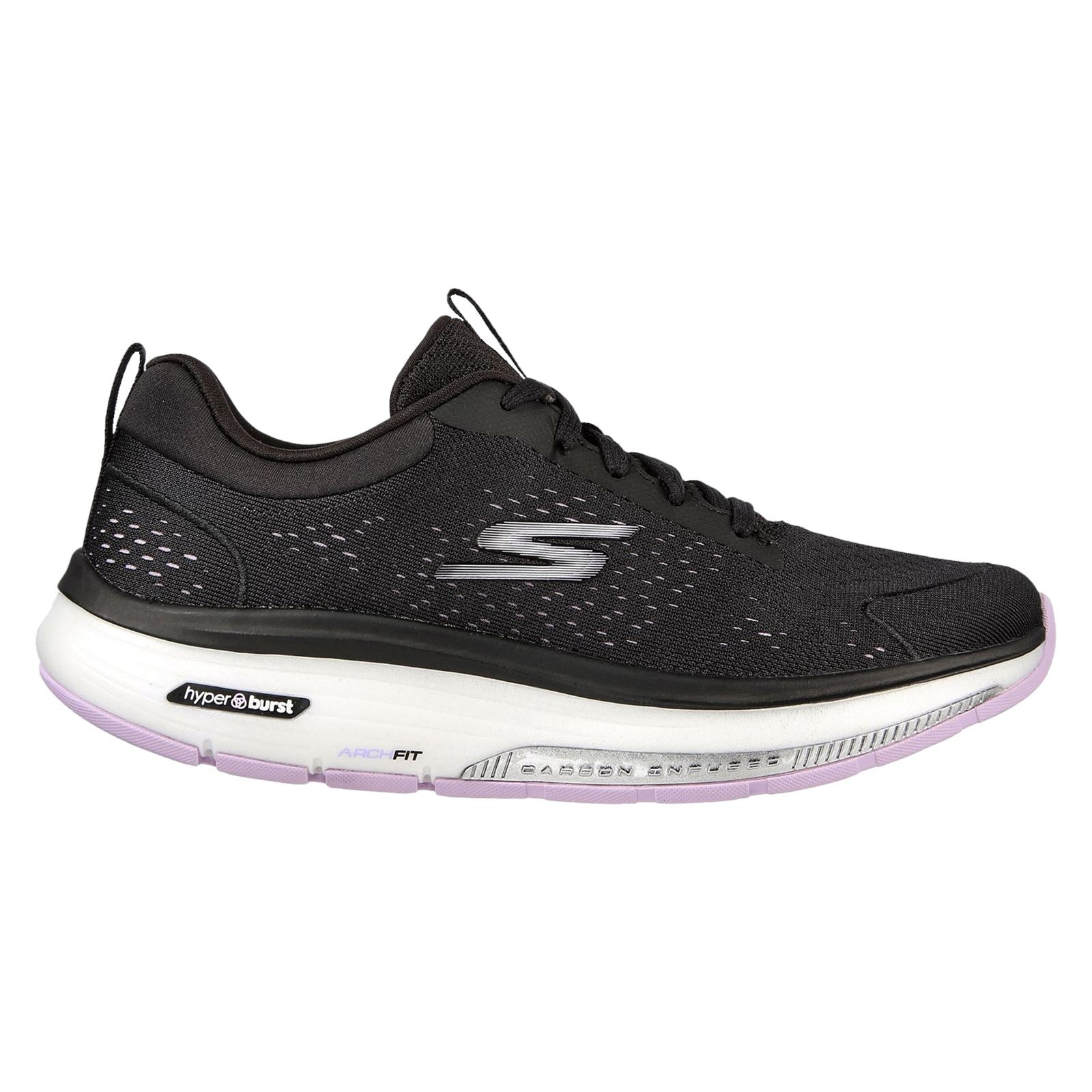 Skechers Go Walk Workout Walker Outpace Baskets En Synthétique Pour Femmes, Noir/Lavande