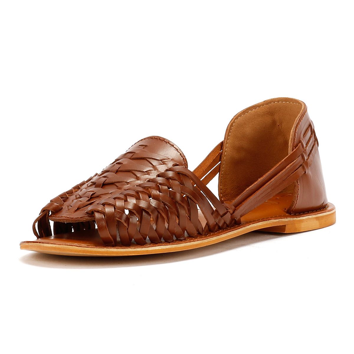 Tower London Hurache Sandales En Cuir Pour Femmes, Marron