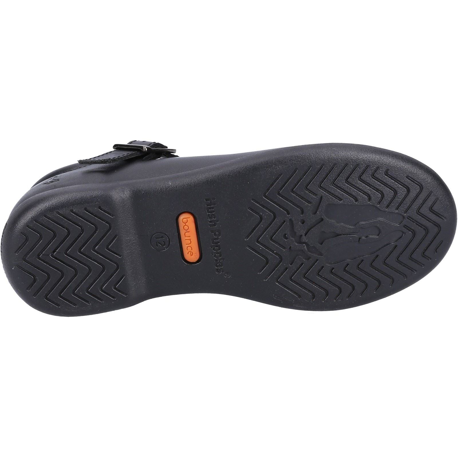 Hush Puppies Britney JNR Chaussures Noires Pour Filles En Cuir
