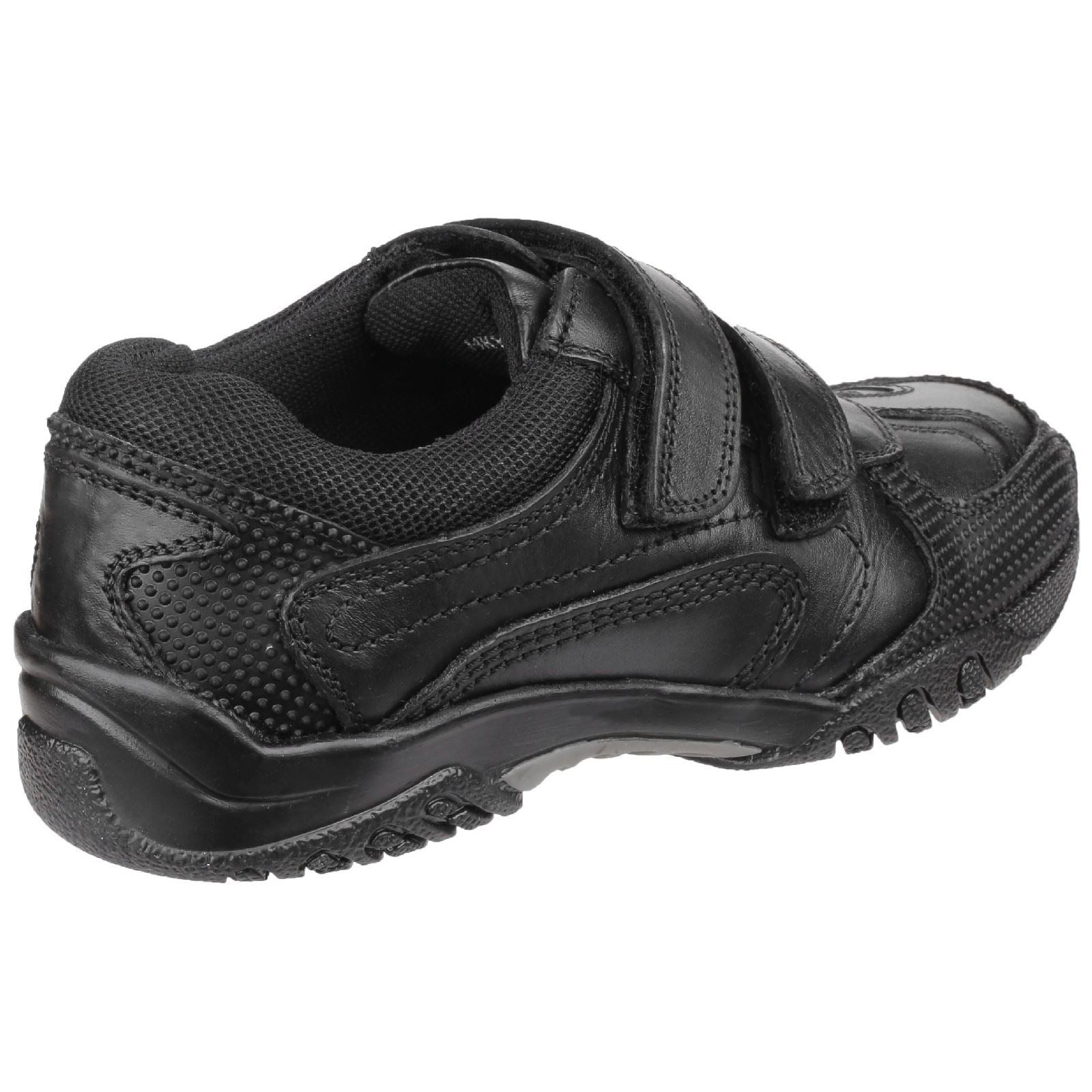 Hush Puppies Jezza Junior Chaussures Noires Pour Garçons En Cuir