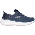 Skechers Edgeride Impression Sneakers En Toile Pour Femmes Bleu Marine/Lavande