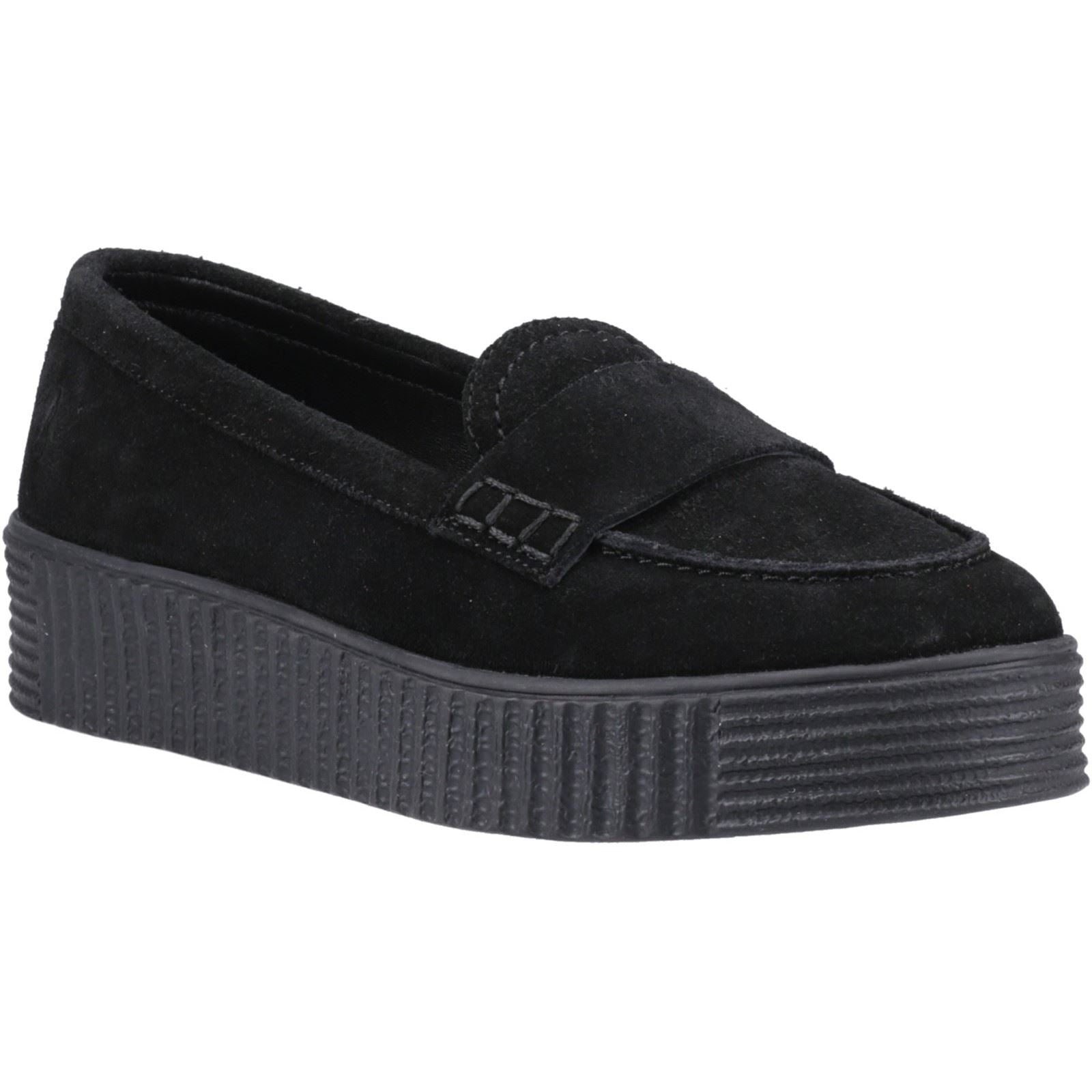 Hush Puppies Tamara Femmes Suédoises Mocassins Noirs